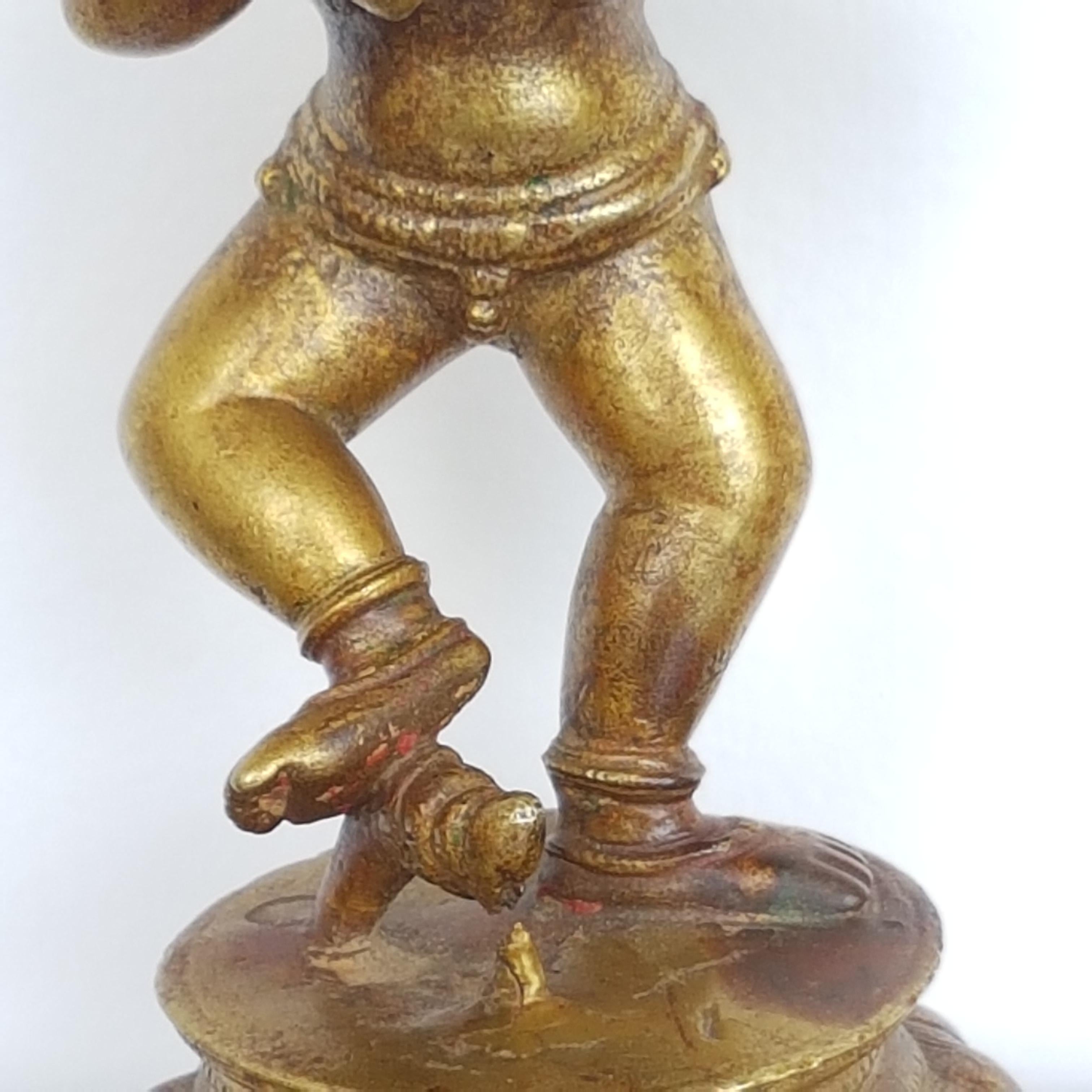 Tanz Krishna, Orissa, Indien, ca. 17. Jahrhundert, Cire Perdue/Verlorene Wachsbronze im Angebot 3