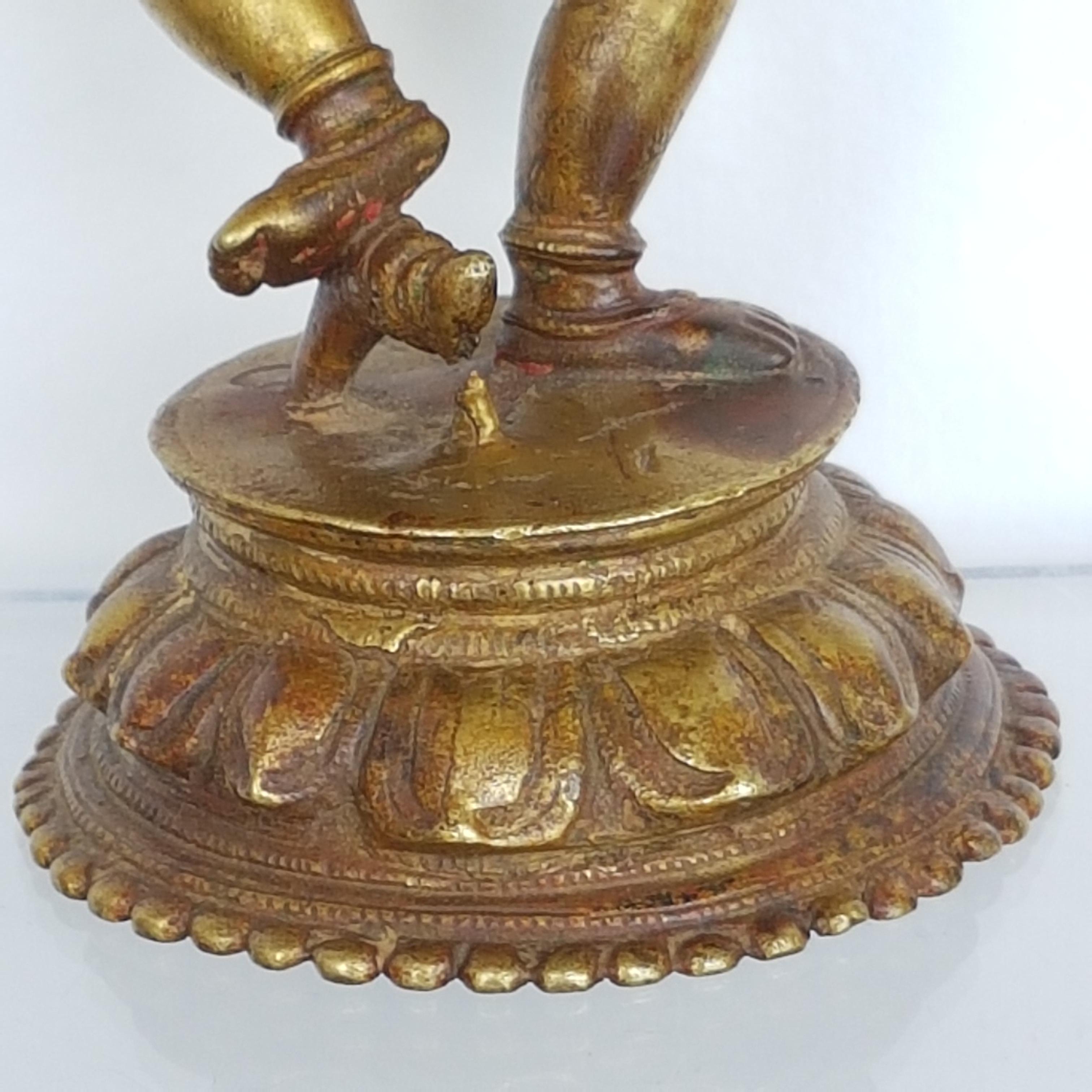 Tanz Krishna, Orissa, Indien, ca. 17. Jahrhundert, Cire Perdue/Verlorene Wachsbronze im Angebot 5