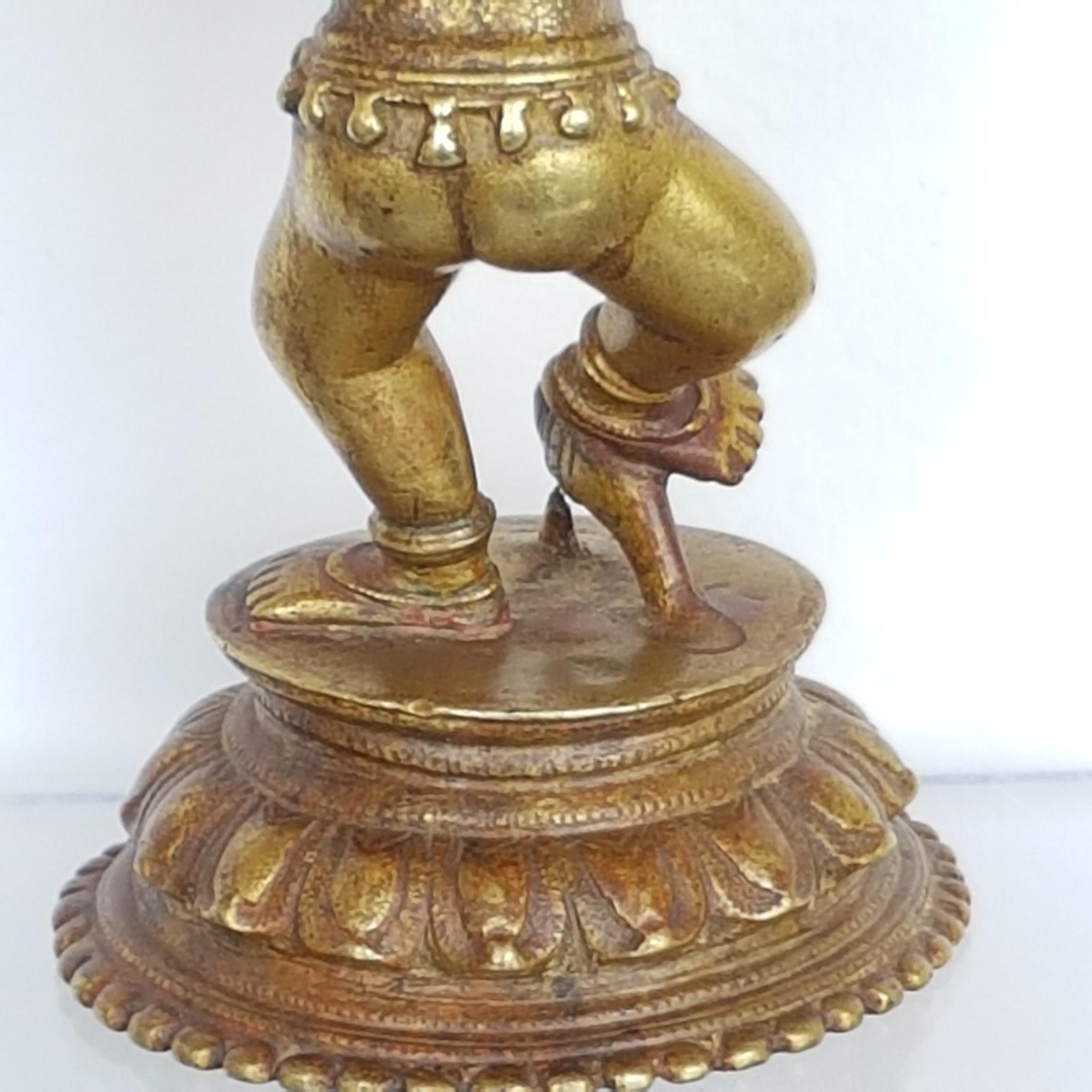 Tanz Krishna, Orissa, Indien, ca. 17. Jahrhundert, Cire Perdue/Verlorene Wachsbronze im Angebot 8