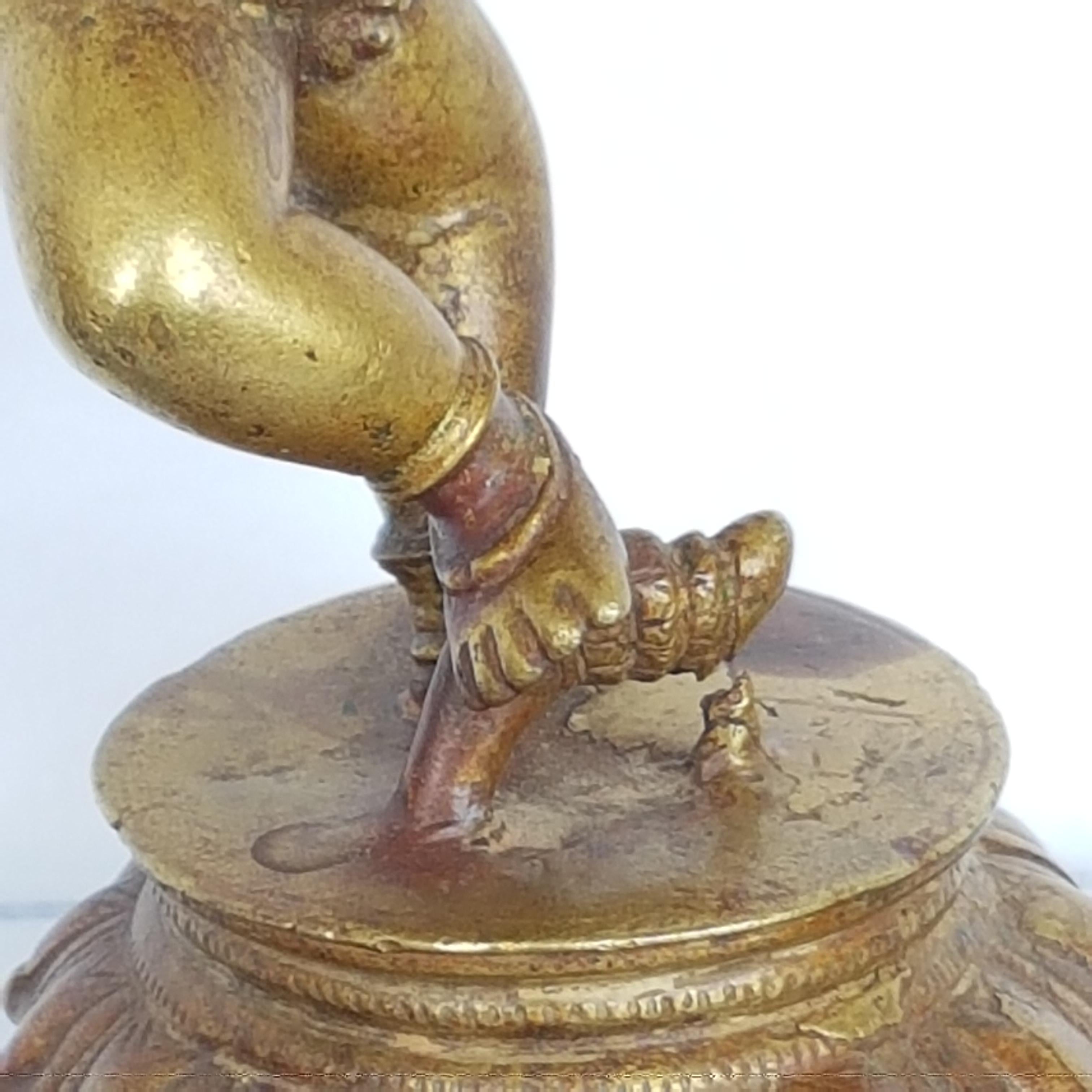 Tanz Krishna, Orissa, Indien, ca. 17. Jahrhundert, Cire Perdue/Verlorene Wachsbronze im Angebot 9