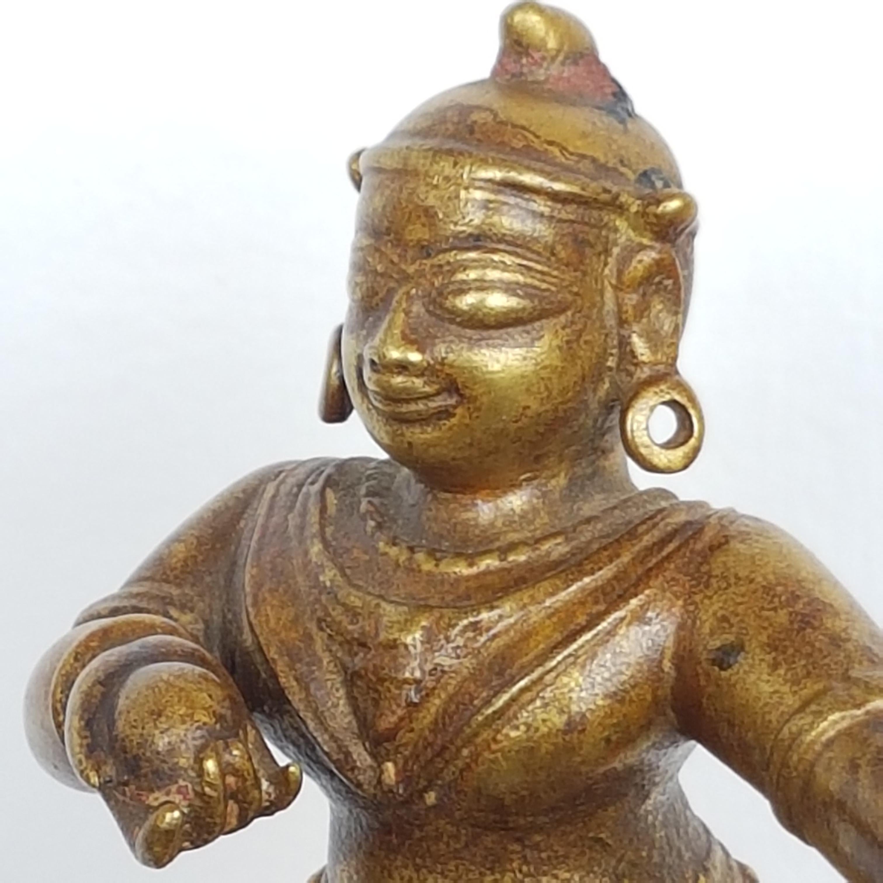 Tanz Krishna, Orissa, Indien, ca. 17. Jahrhundert, Cire Perdue/Verlorene Wachsbronze (18. Jahrhundert und früher) im Angebot