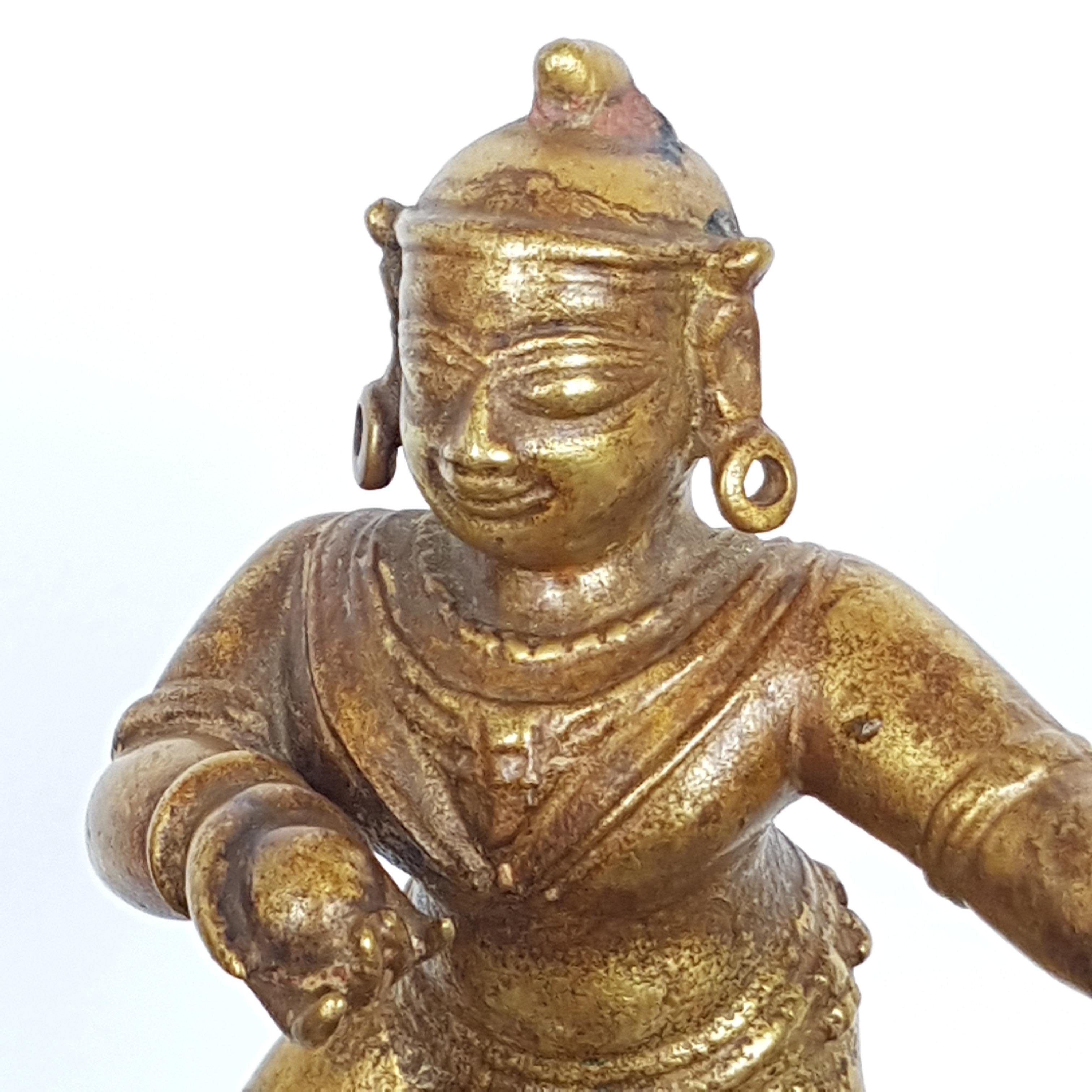 Tanz Krishna, Orissa, Indien, ca. 17. Jahrhundert, Cire Perdue/Verlorene Wachsbronze im Angebot 1
