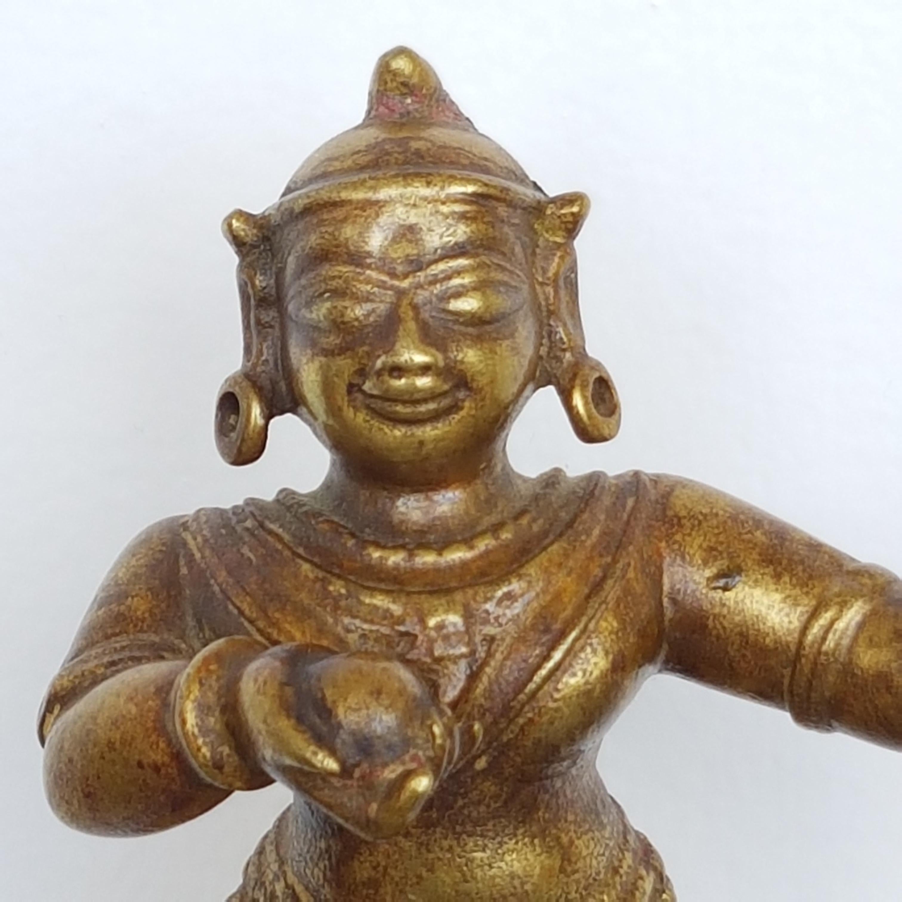 Tanz Krishna, Orissa, Indien, ca. 17. Jahrhundert, Cire Perdue/Verlorene Wachsbronze im Angebot 2