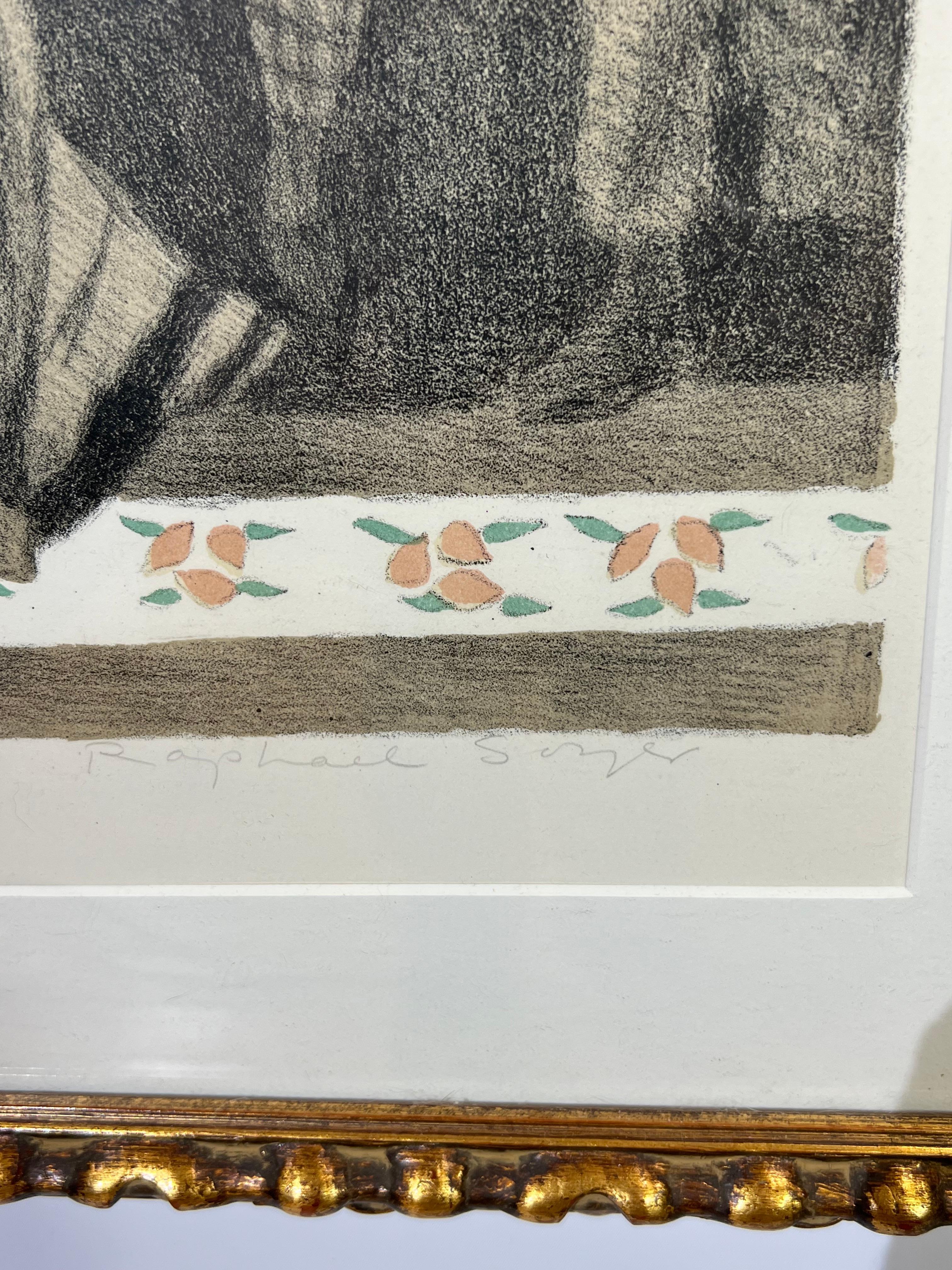 Mid-20th Century Dancing Lessons Raphael Soyer from the Memories Portfolio of 1969 Lithograph