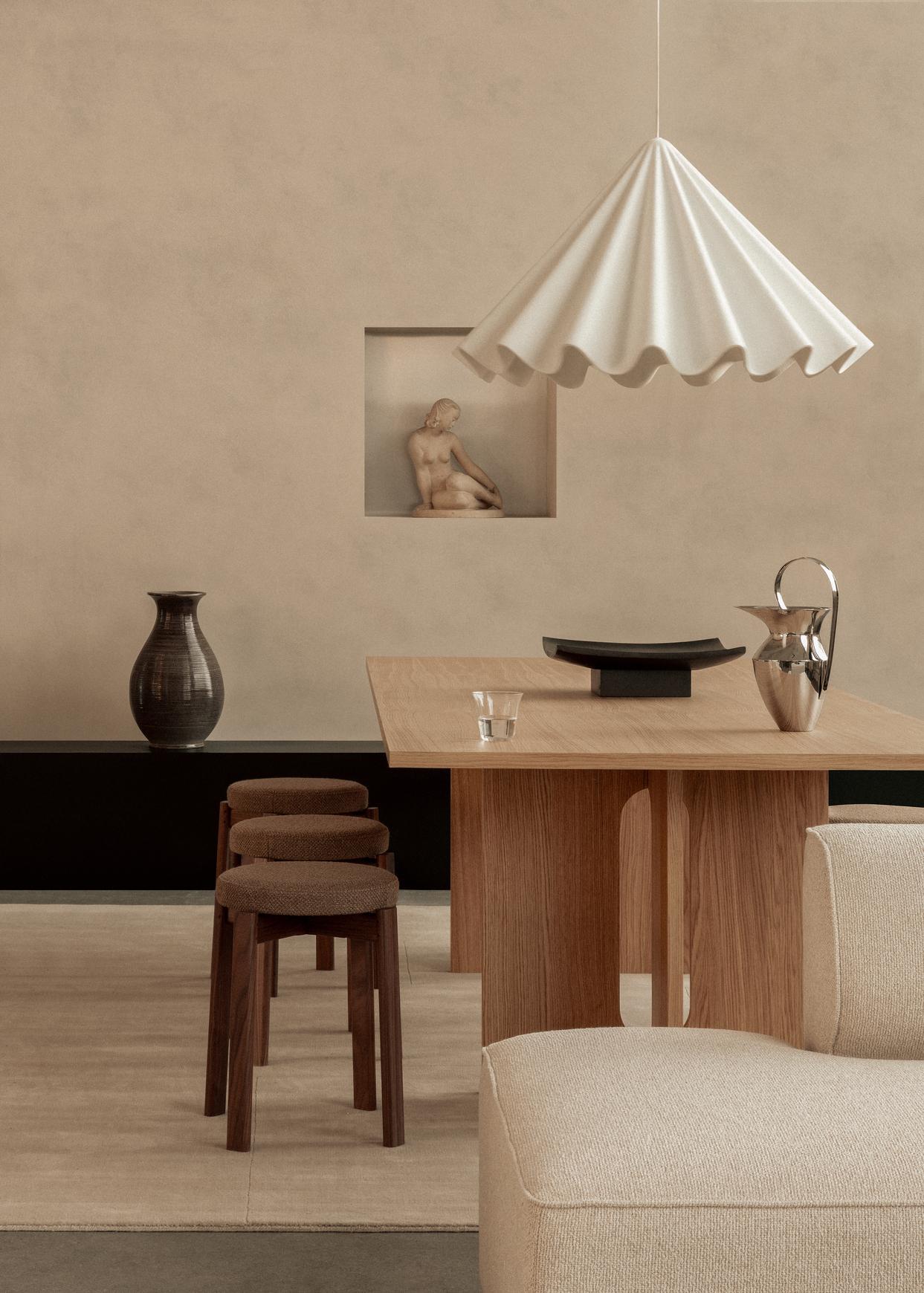 Contemporary Dancing Pendant Lamp Large in Off White Felt by Iskos-Berlin for Audo For Sale