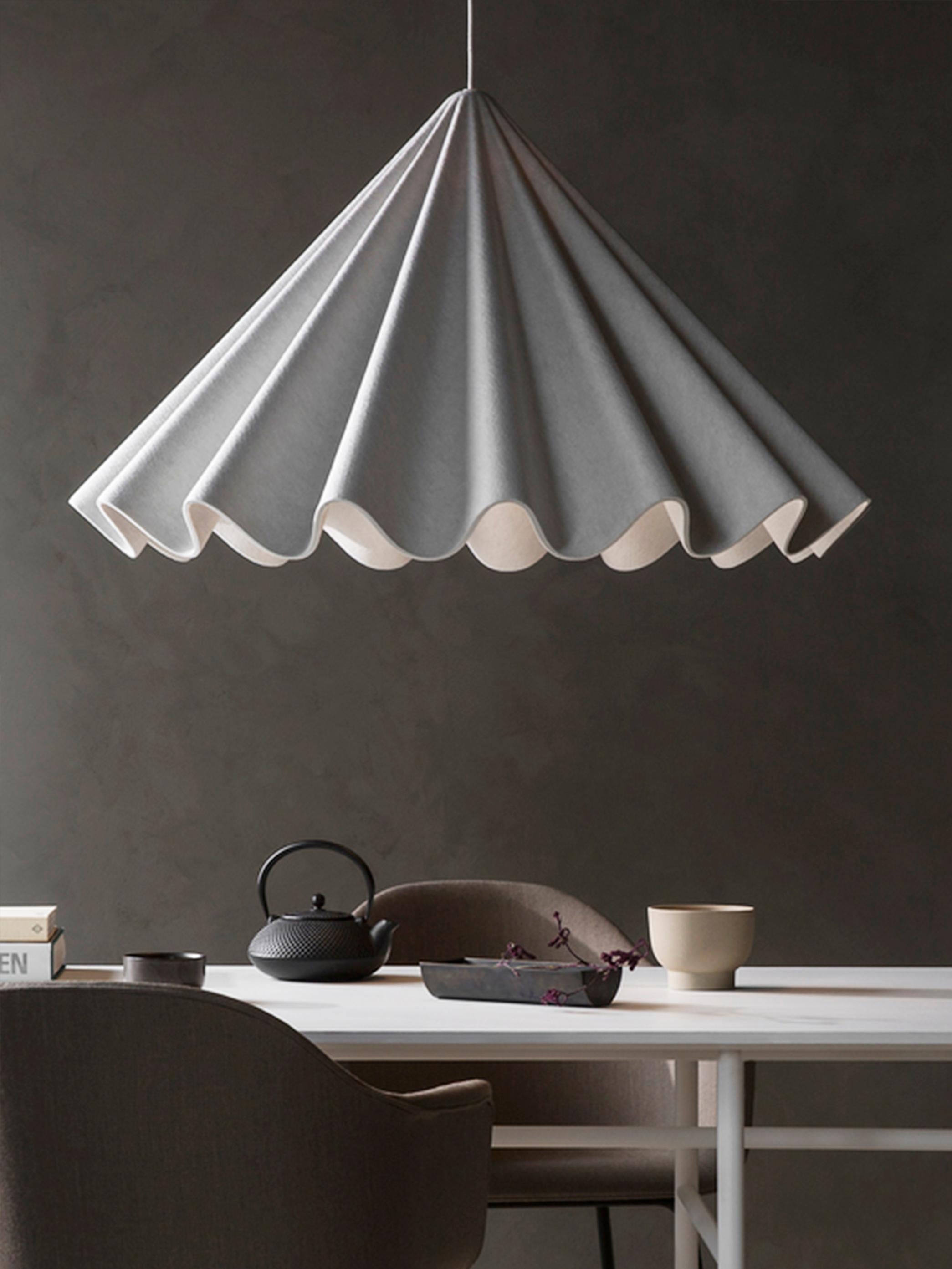 Dancing Pendant Lamp Large in Off White Felt by Iskos-Berlin for Audo For Sale 2