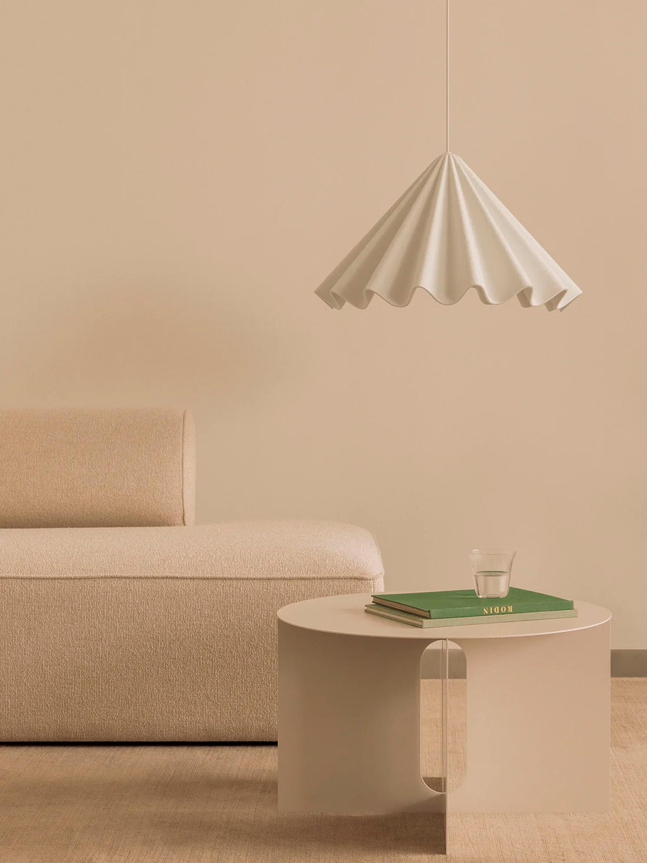 Scandinavian Modern Dancing Pendant Lamp Medium in Off White Felt by Iskos-Berlin for Audo For Sale