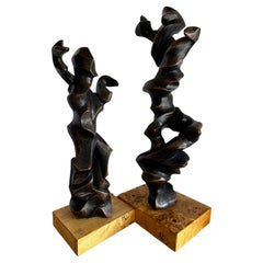 Dancing Sculptures in Resin, a Pair