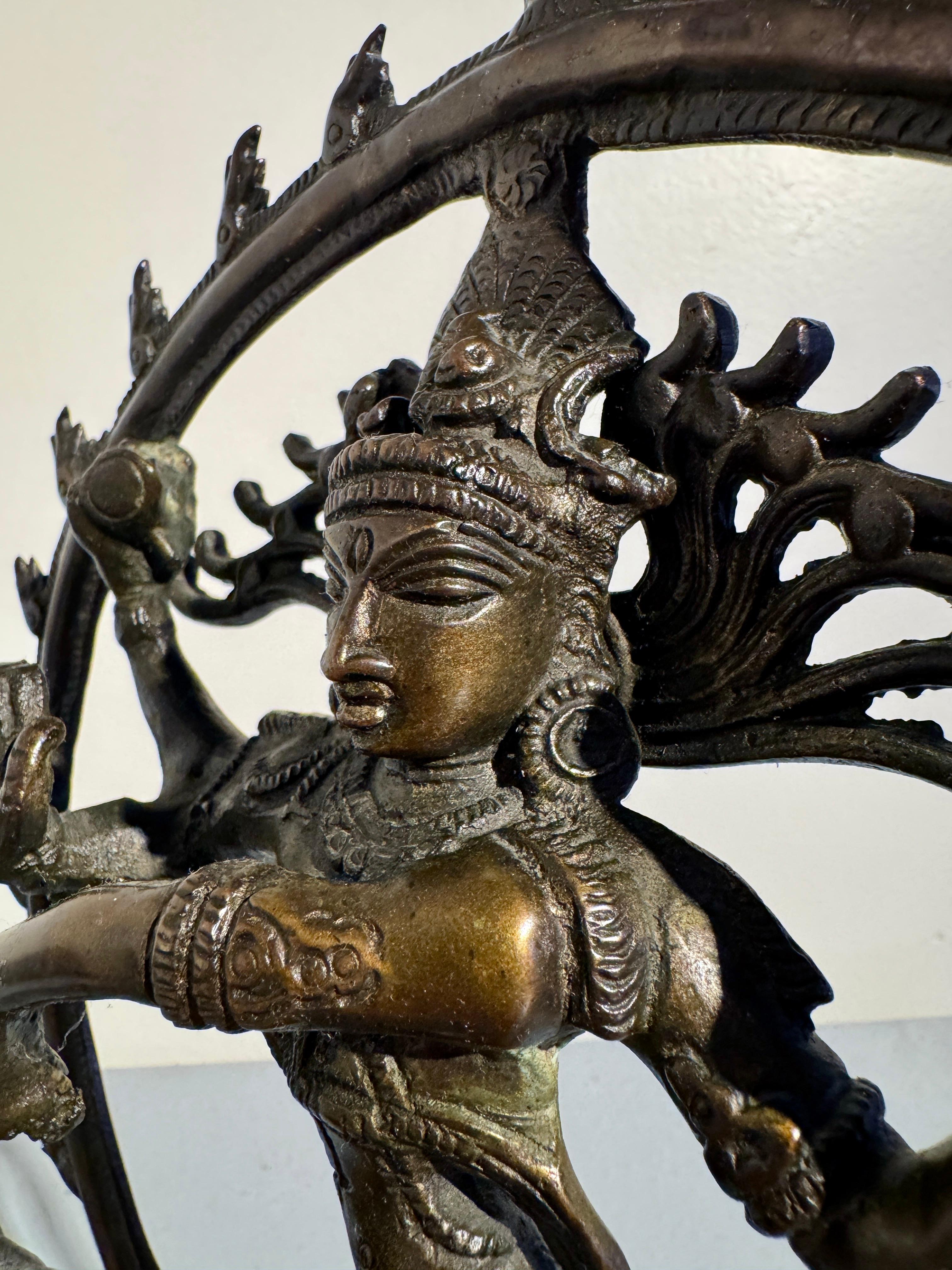 Shiva dansant Nataraja, bronze coulé, milieu du 20e siècle, Inde 4