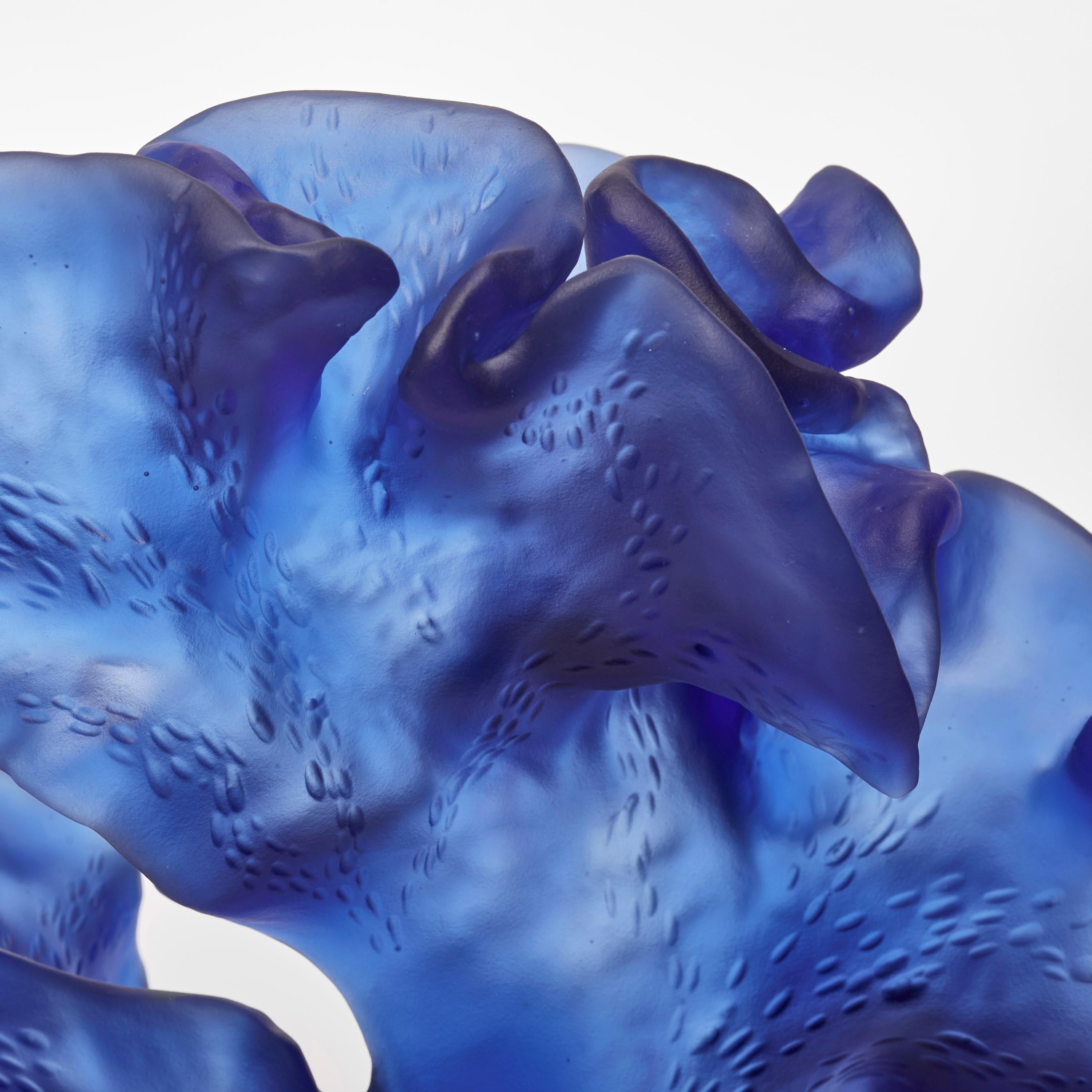  Dancing Spirit, blue organic ethereal cast glass sculpture by Monette Larsen In New Condition For Sale In London, GB