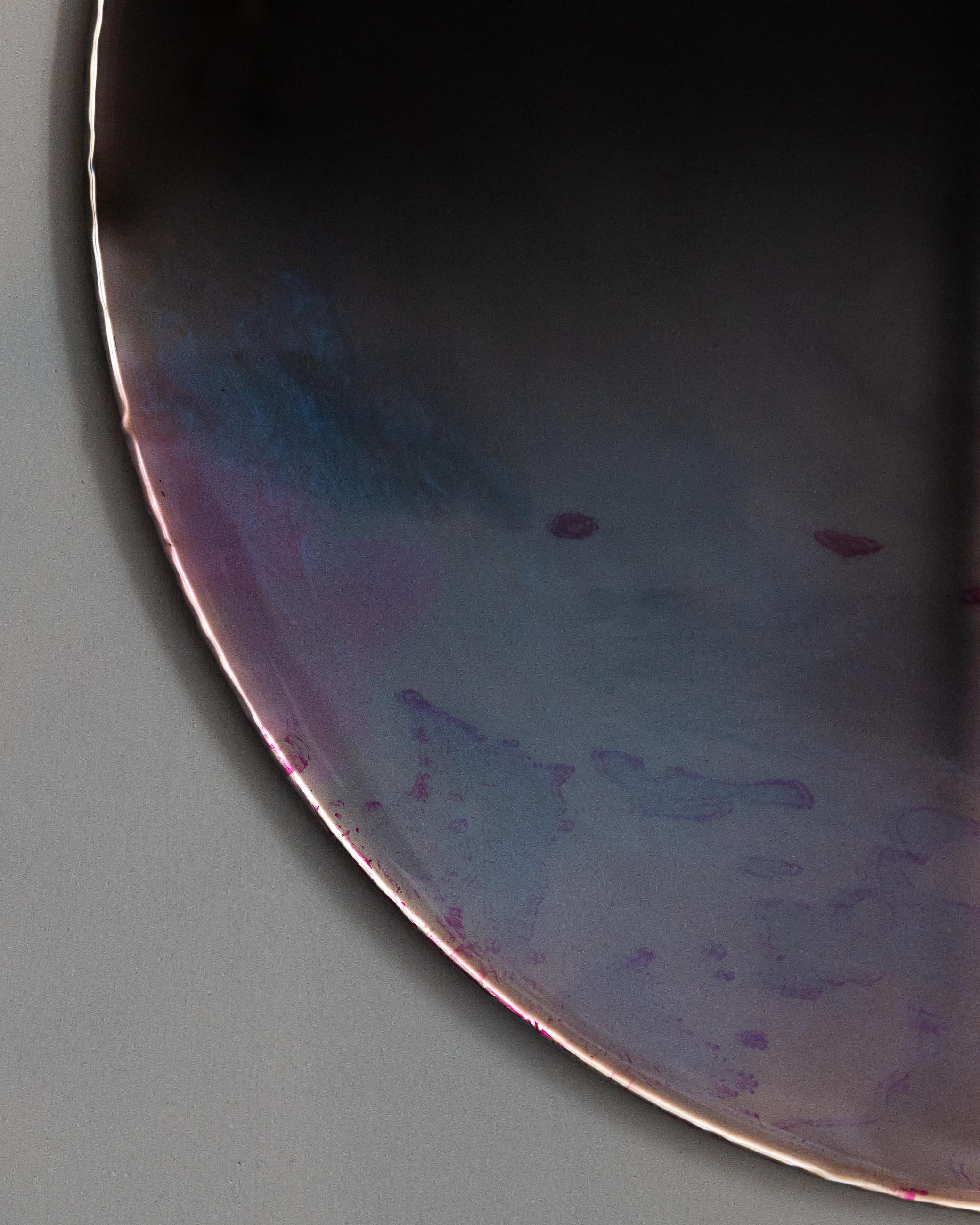 Resin Dancing with my Shadow Wall Decoration by Courtney Kinnare, Blue Purple Mirror For Sale