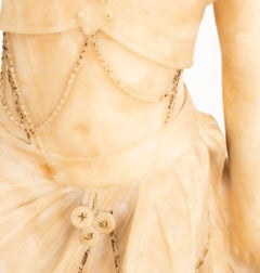 Dancing Woman White Alabaster Sculpture