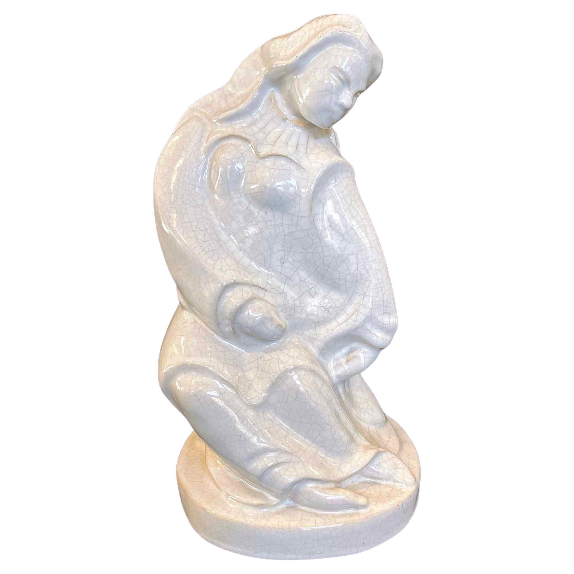 "Mujer bailarina", escultura de cerámica del periodo WPA, posiblemente de la Escuela de Cleveland en venta