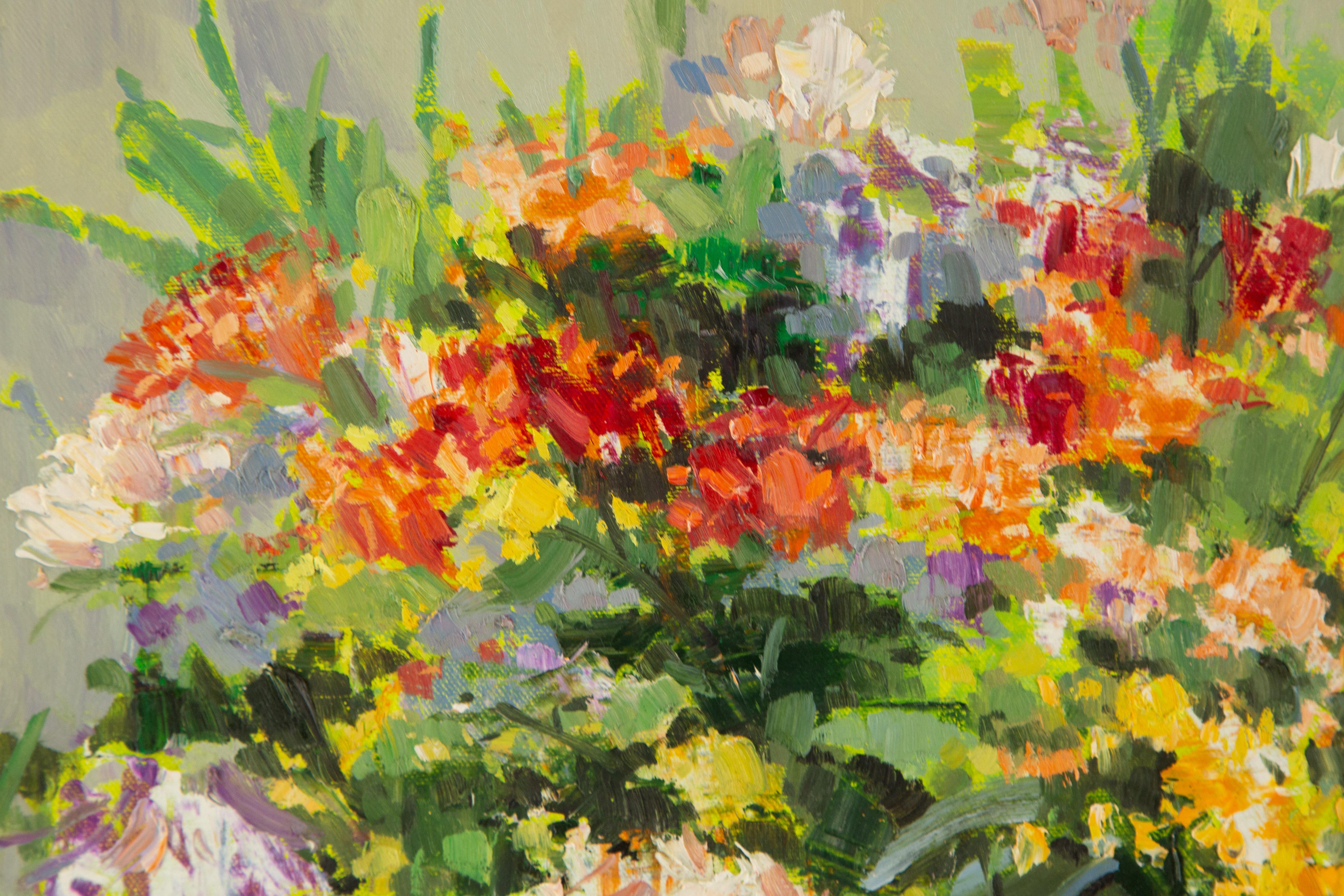 DanDan Gao, Stillleben, Original-Ölgemälde „Flowers In Front Of My Window“ im Angebot 1