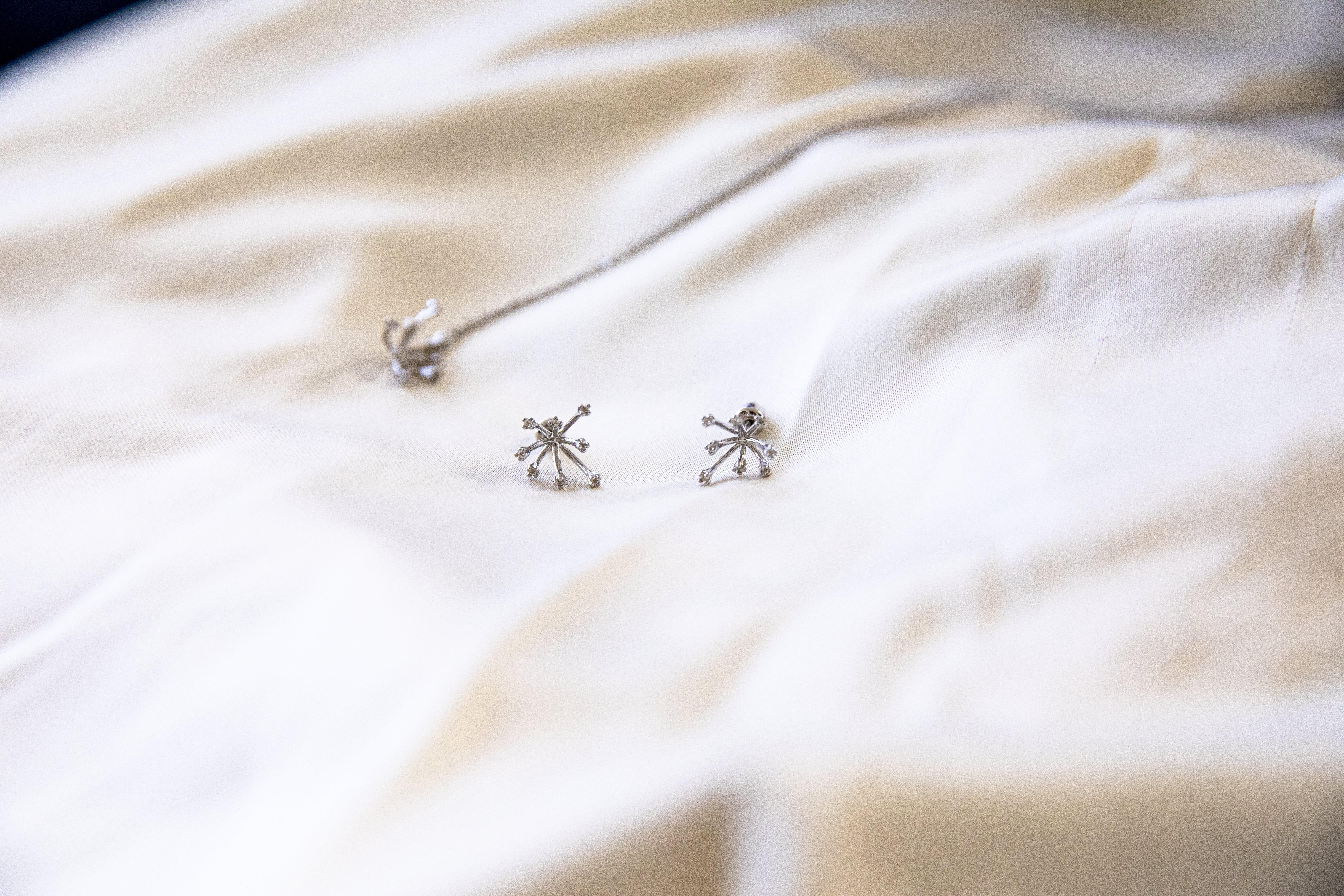 Artist Dandelion A cluster of dandalion topaz earrings For Sale