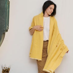 Dandelion Buttery Yellow Plush Handwoven Soft Pure Merino Twill Throw / Blanket