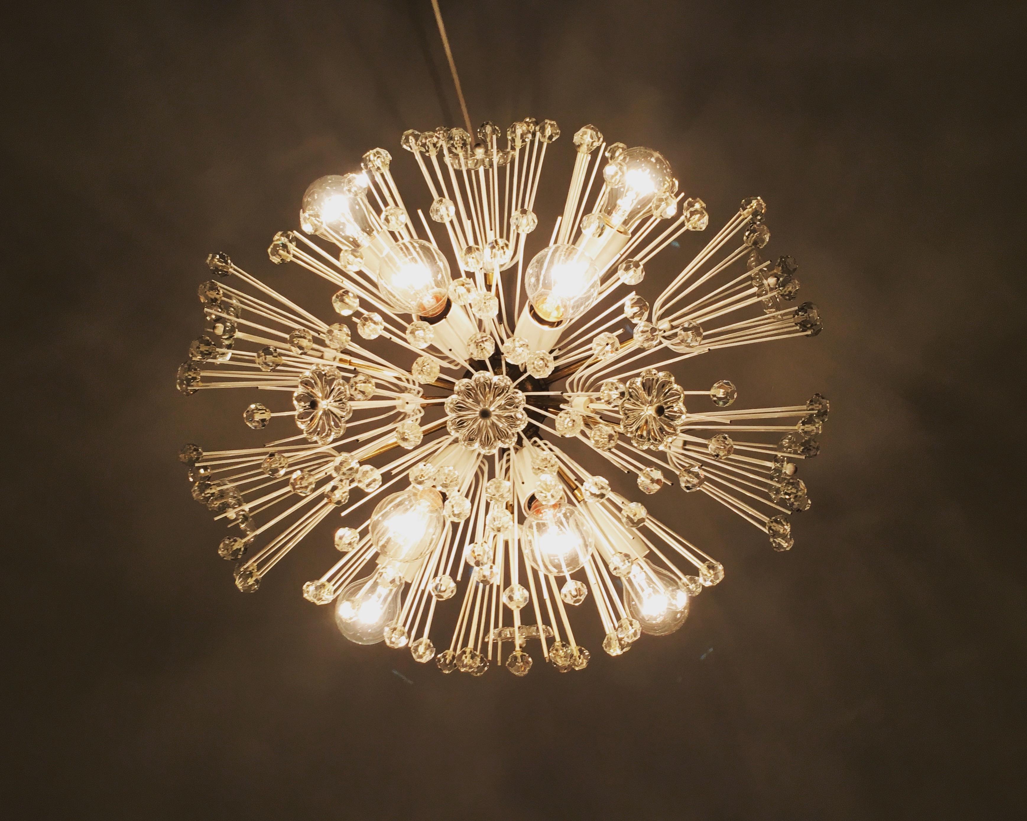 Dandelion Chandelier by Emil Stejnar for Rupert Nikoll For Sale 5