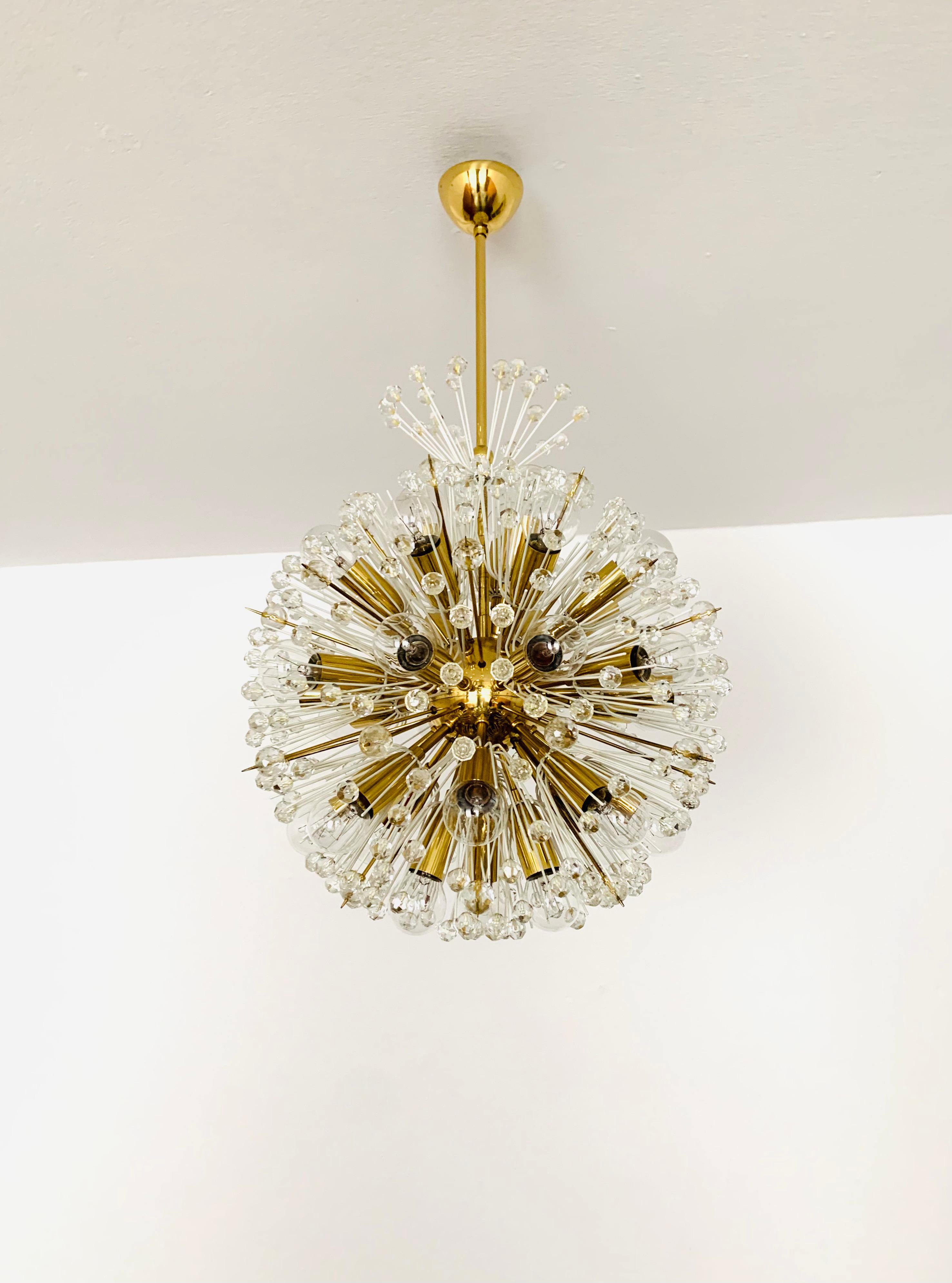 Mid-Century Modern Lustre Dandelion d'Emil Stejnar pour Rupert Nikoll en vente