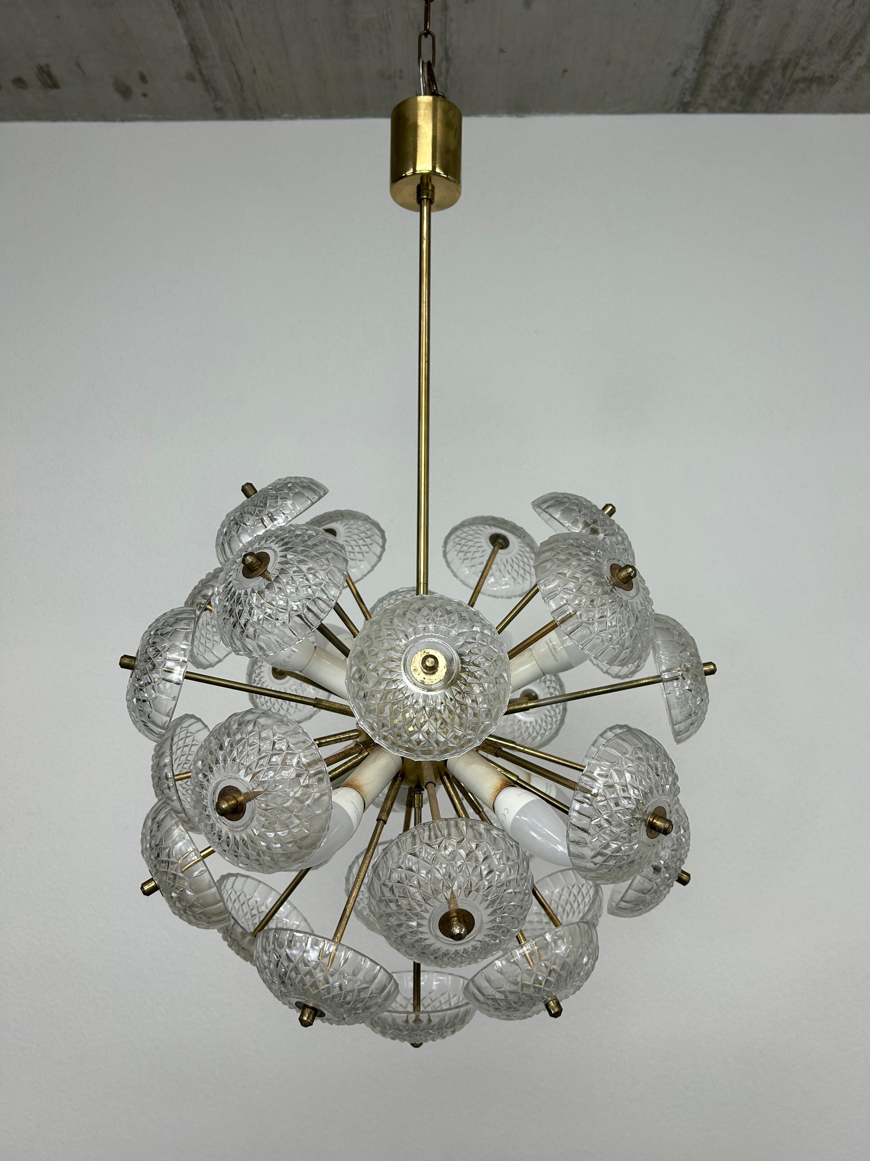 Metal Dandelion chandelier by Kamenický Šenov For Sale