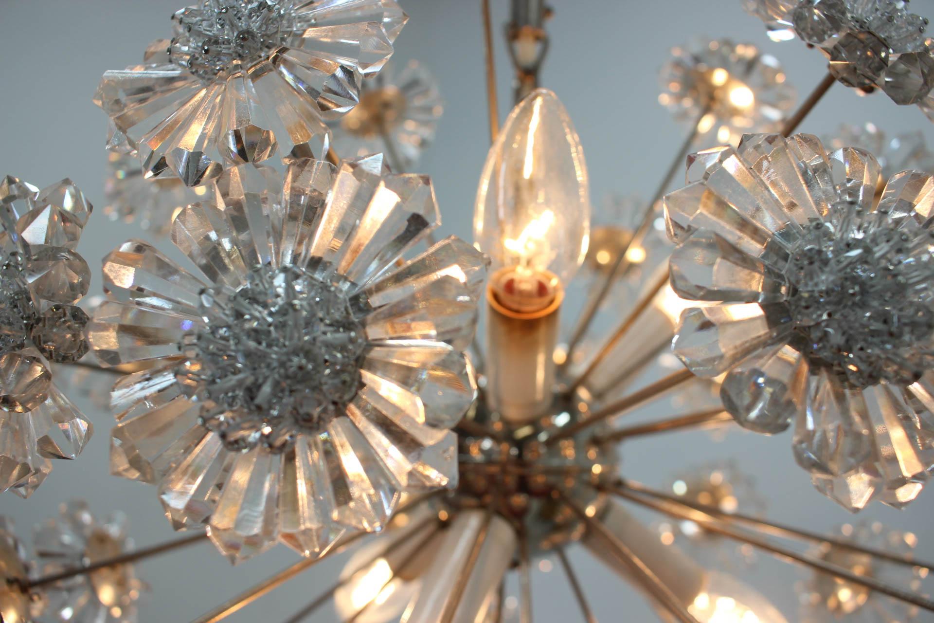 Mid-Century Modern Dandelion Chandelier by Preciosa, 1970s