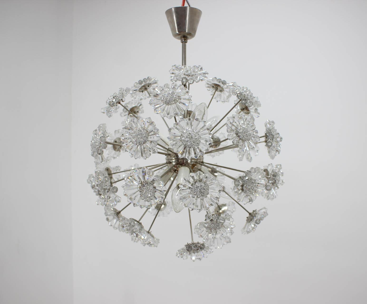 Czech Dandelion Chandelier by Preciosa, 1970s