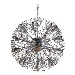 Araña Sputnik cromada "Dandelion" de Gaetano Sciolari, años 60 - 2 Disponibles