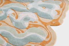 Handgetufteter Teppich Dandelion aus NZ-Wolle und Bambusseide von Stefania Ruggiero