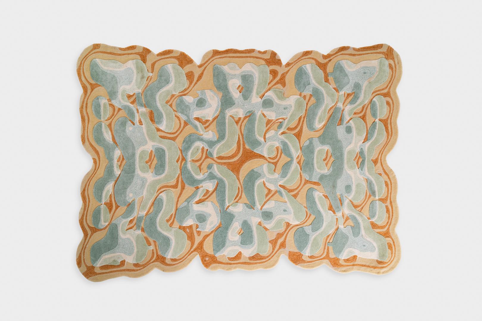 Alfombra Dandelion de lana de Nueva Zelanda y seda de bambú tejida a mano por Stefania Ruggiero en Excelente estado para la venta en Milano, Lombardia