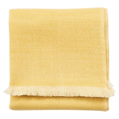 Dandelion Buttery Yellow Plush Handwoven Soft Pure Merino Twill Throw / Blanket
