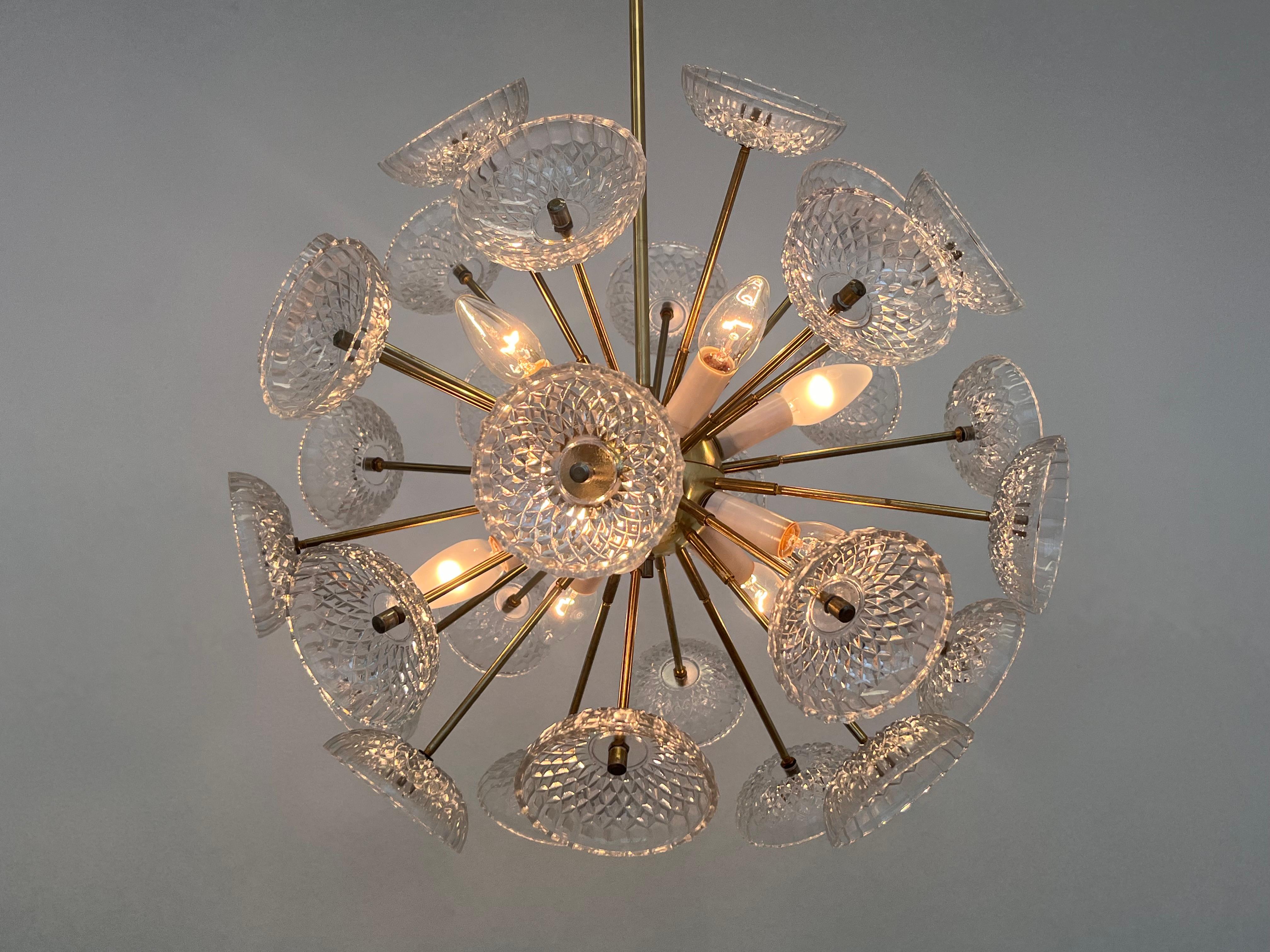 Mid-Century moderno Dandelion, lampadario Sputnik di Kamenicky Senov, 1970 in vendita