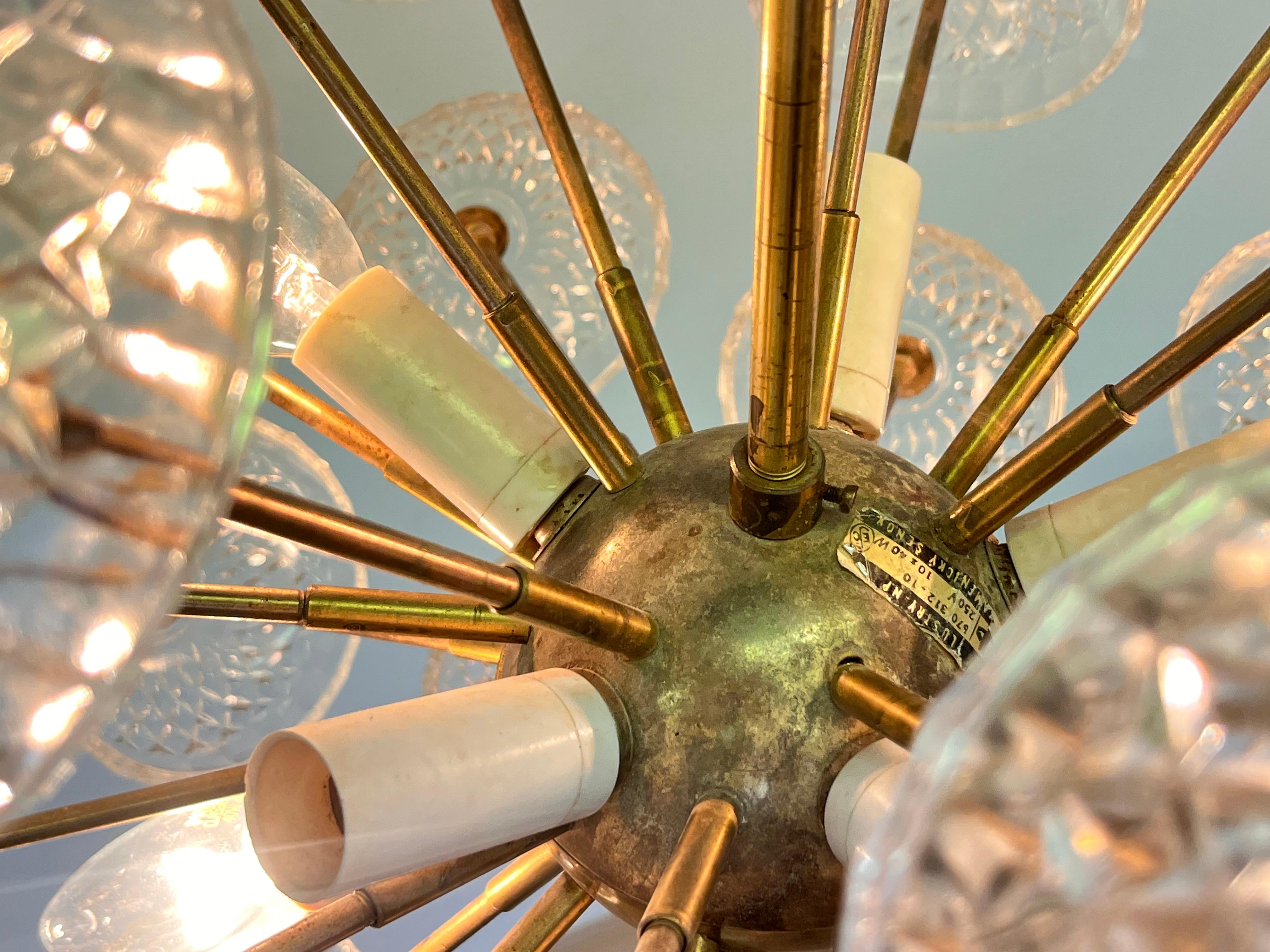 Fine XX secolo Dandelion, lampadario Sputnik di Kamenicky Senov, 1970 in vendita