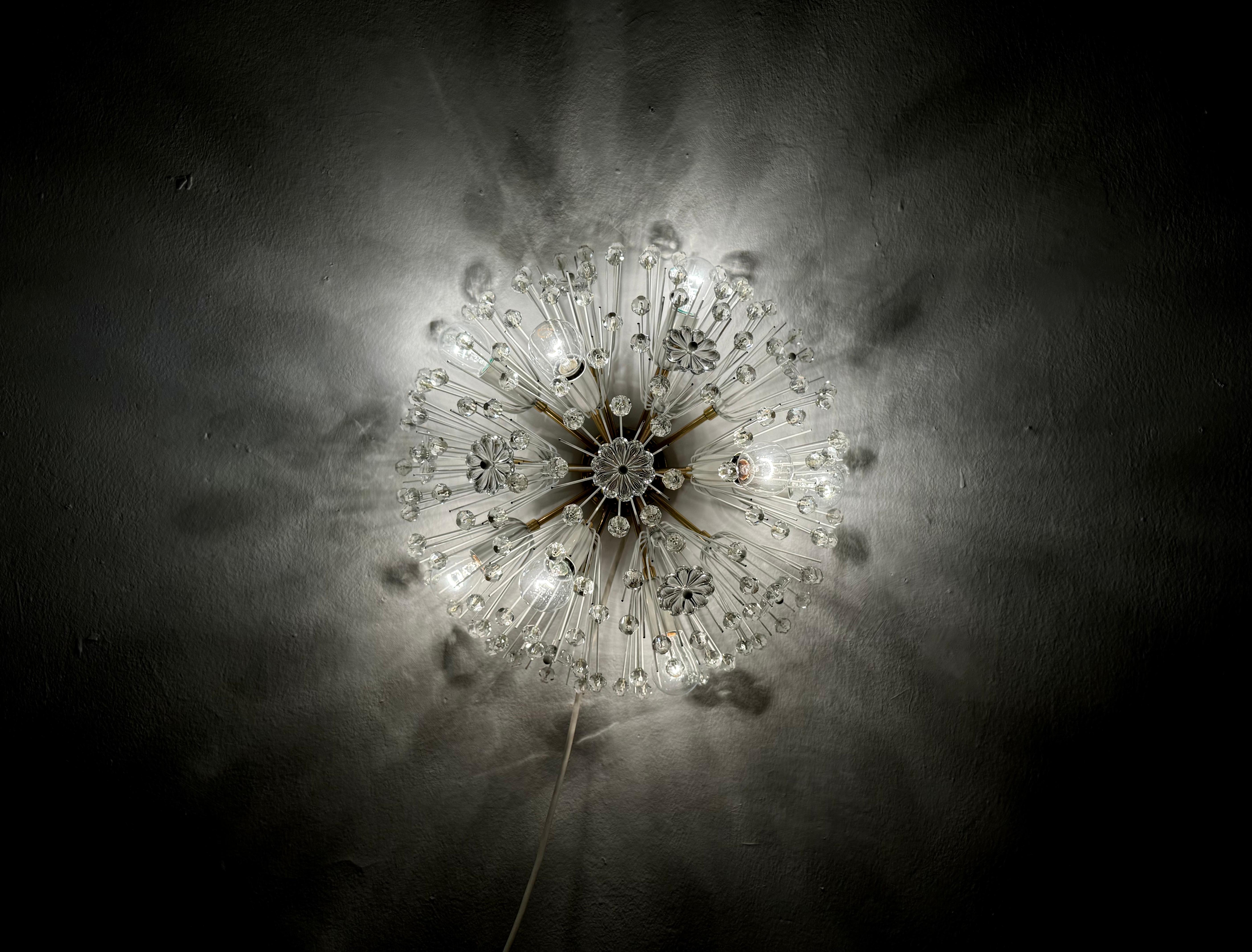 Dandelion Wall Lamp or Flush Light by Emil Stejnar for Rupert Nikoll For Sale 3