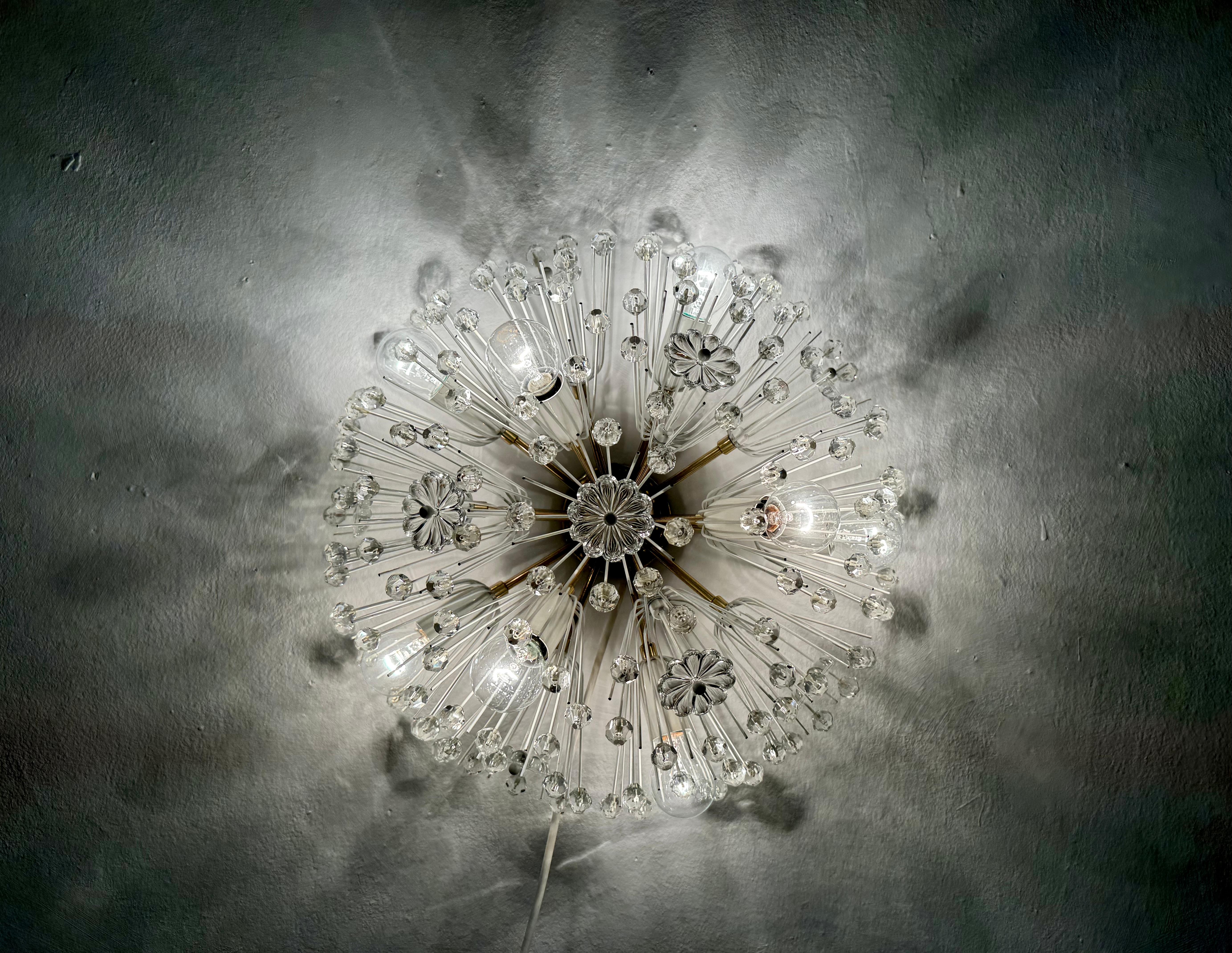 Dandelion Wall Lamp or Flush Light by Emil Stejnar for Rupert Nikoll For Sale 4