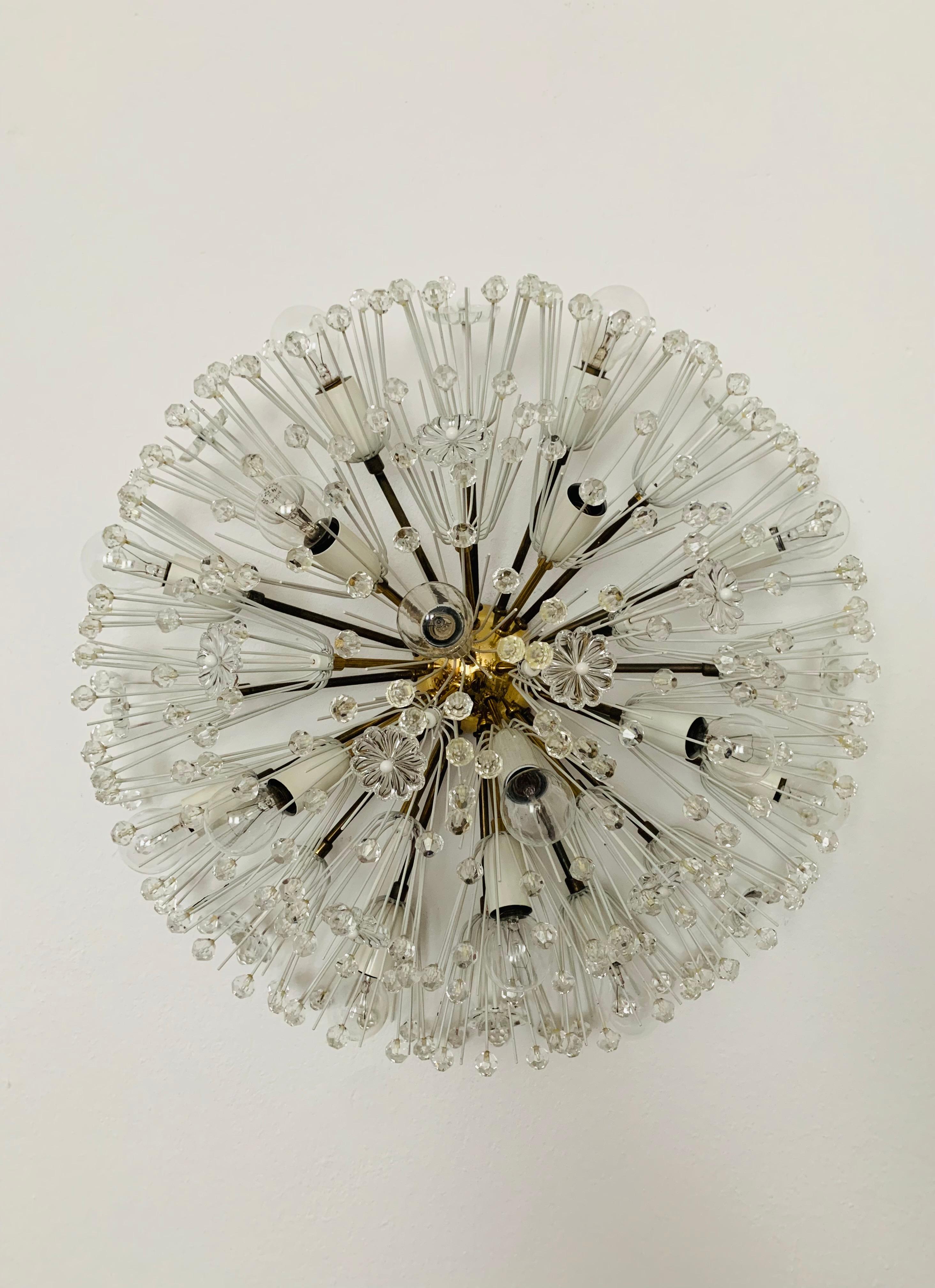 Mid-Century Modern Dandelion Wall Lamp or Flush Light by Emil Stejnar for Rupert Nikoll For Sale