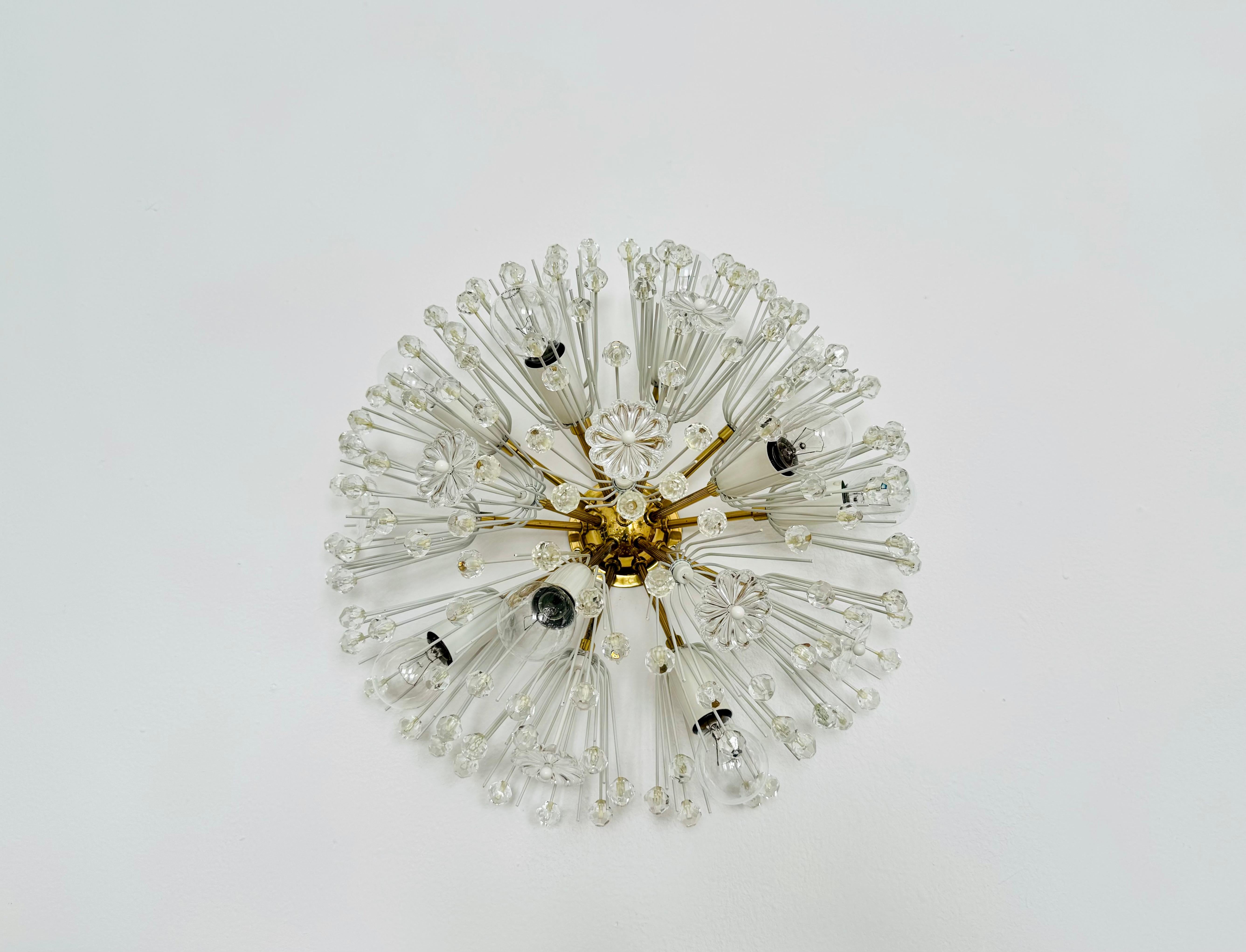 Austrian Dandelion Wall Lamp or Flush Light by Emil Stejnar for Rupert Nikoll For Sale