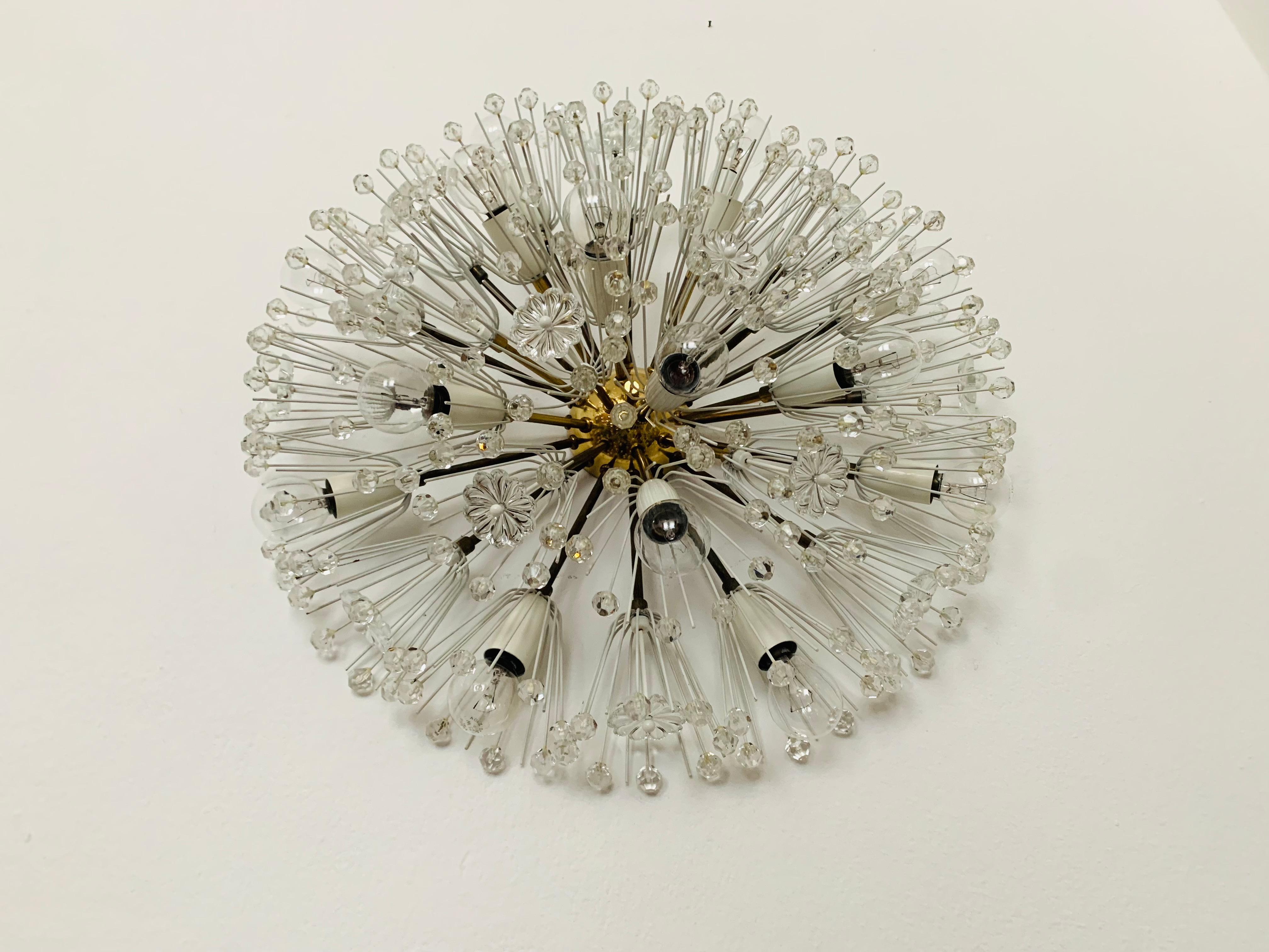 Austrian Dandelion Wall Lamp or Flush Light by Emil Stejnar for Rupert Nikoll For Sale