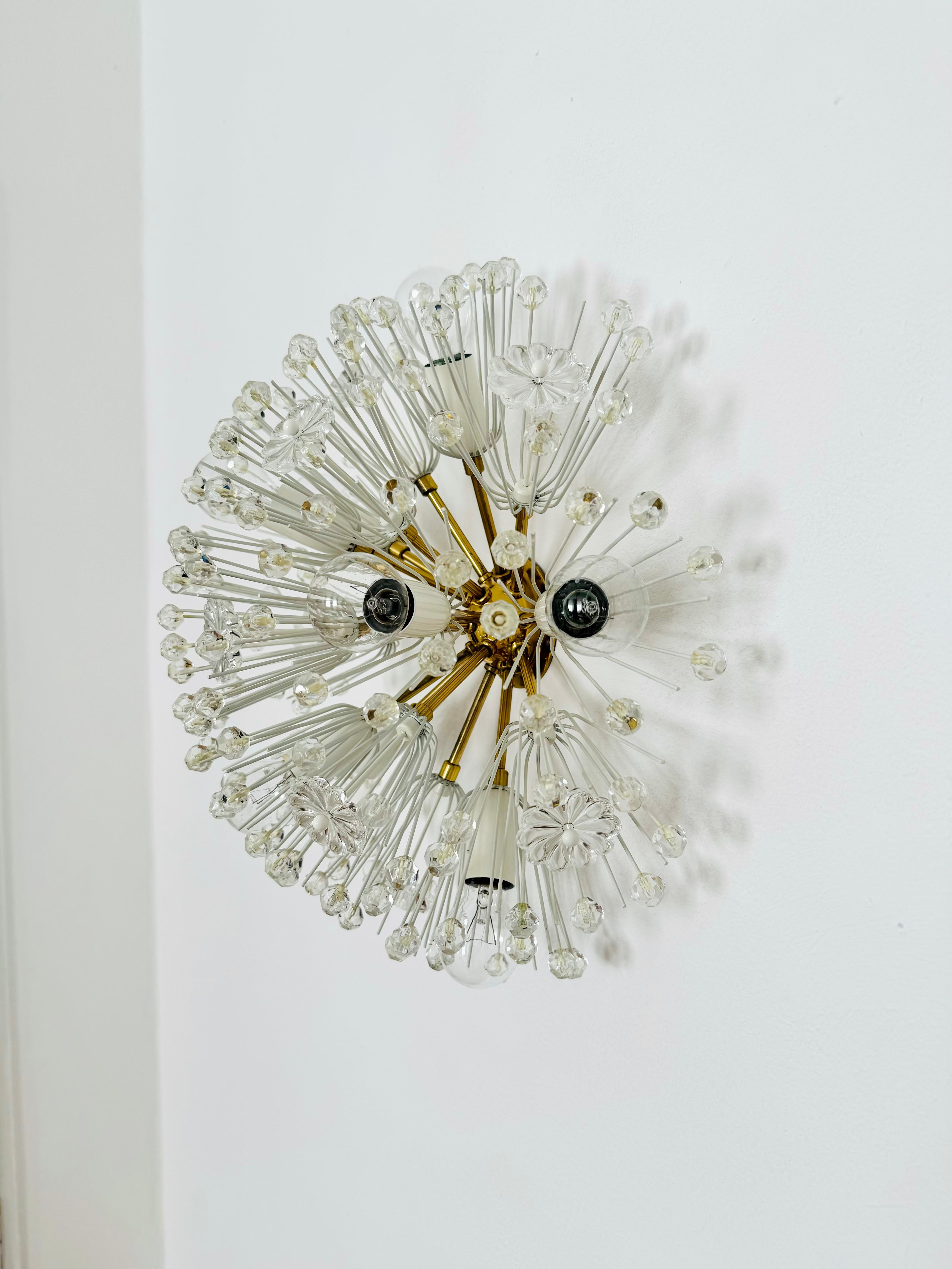 Metal Dandelion Wall Lamp or Flush Light by Emil Stejnar for Rupert Nikoll For Sale