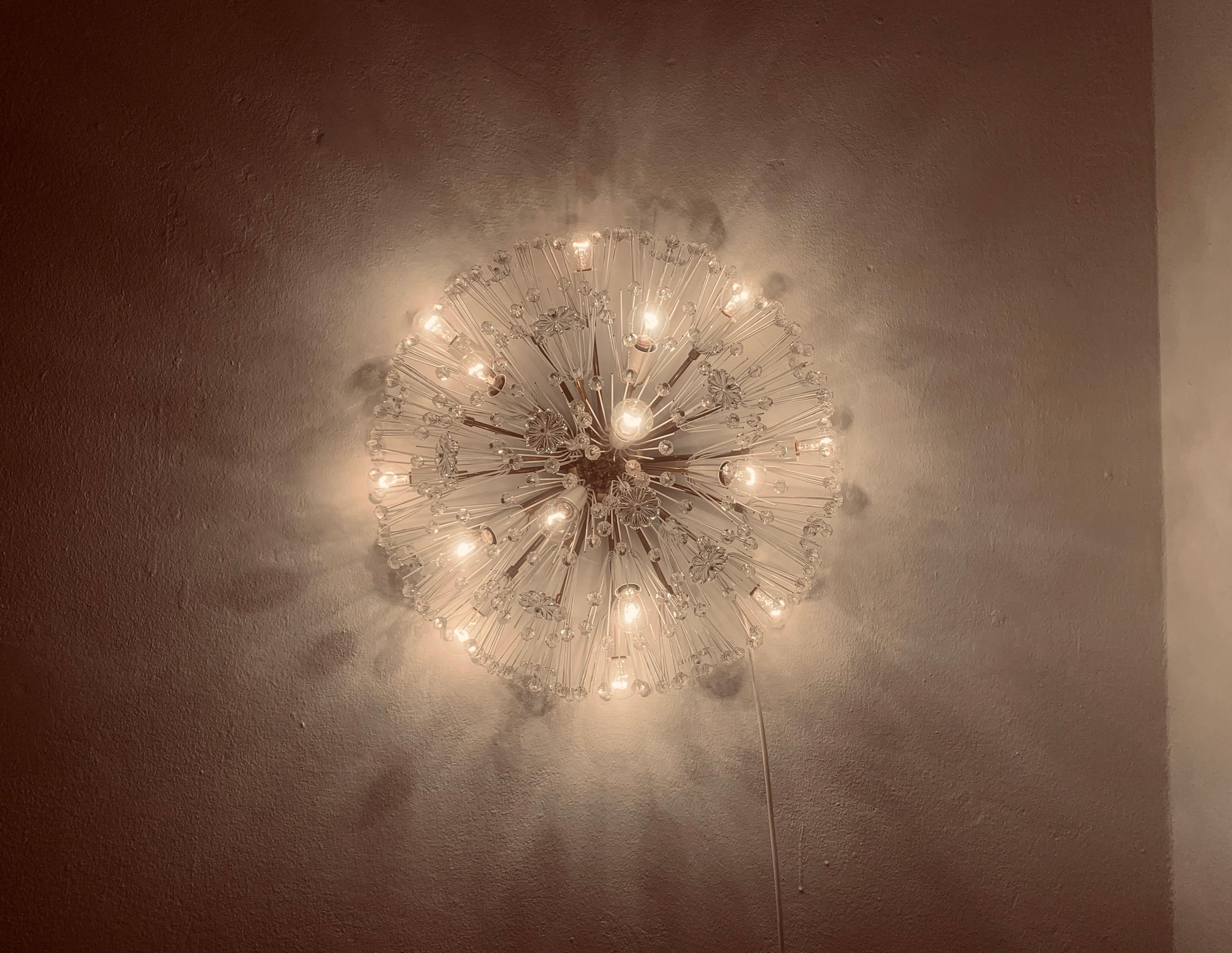 Metal Dandelion Wall Lamp or Flush Light by Emil Stejnar for Rupert Nikoll For Sale