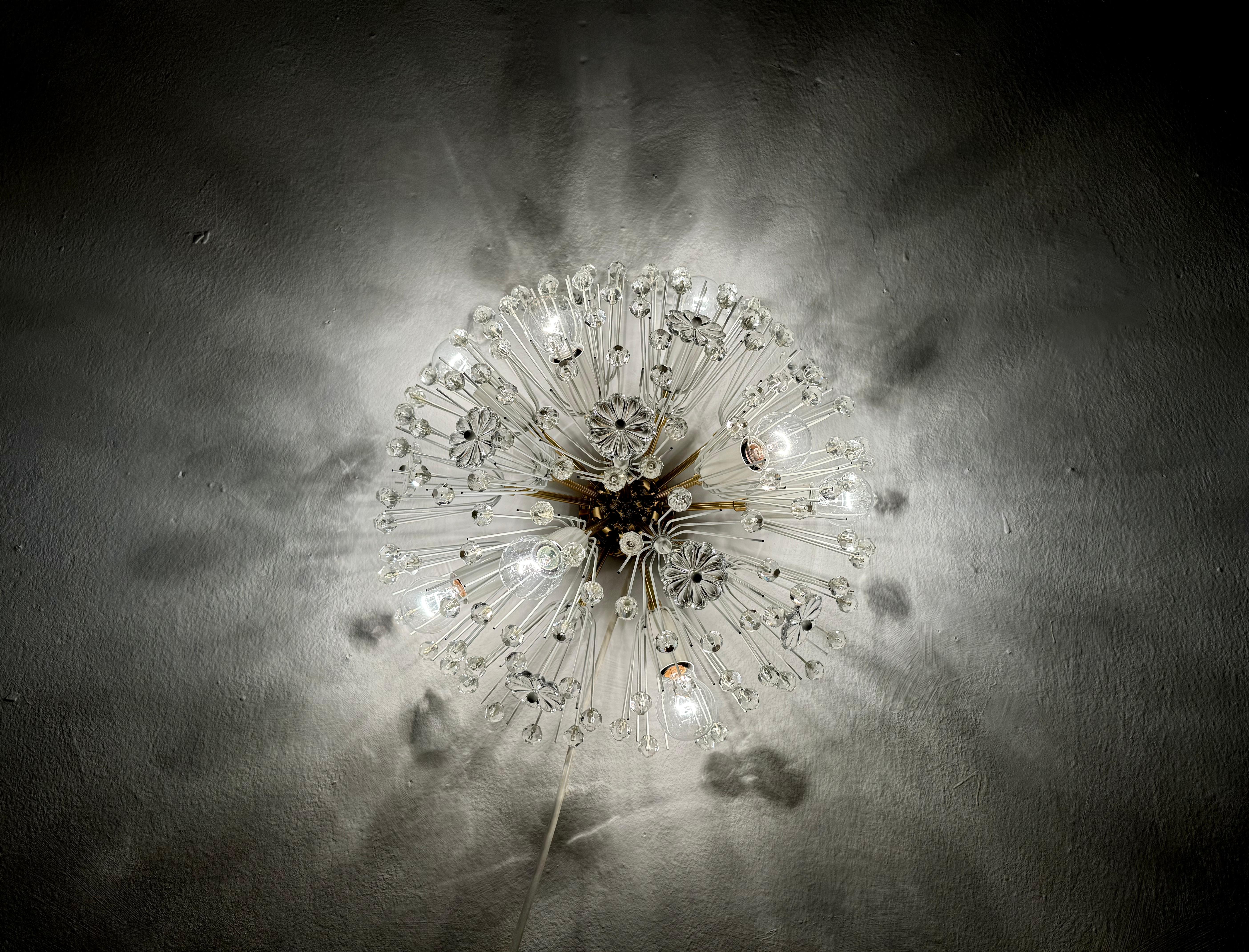 Dandelion Wall Lamp or Flush Light by Emil Stejnar for Rupert Nikoll For Sale 1