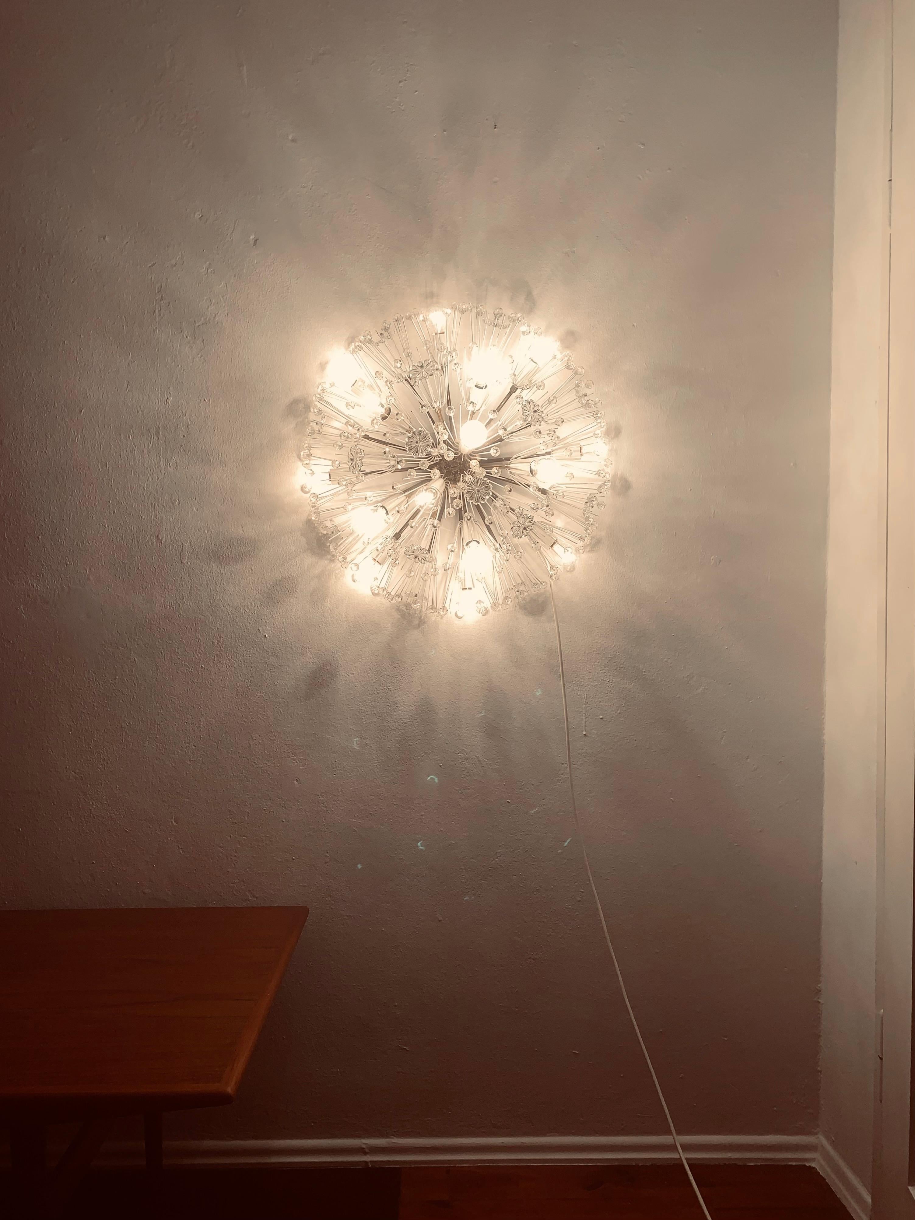 Dandelion Wall Lamp or Flush Light by Emil Stejnar for Rupert Nikoll For Sale 1