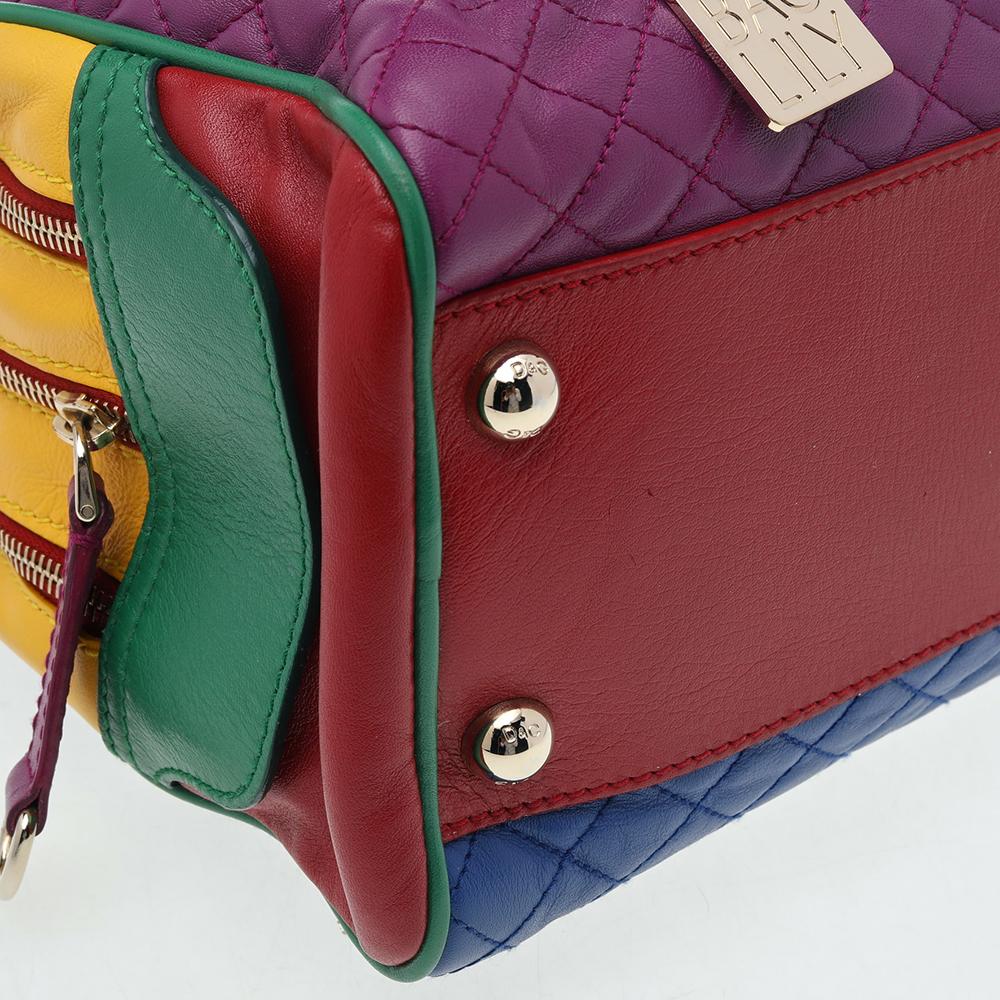 DandG Multicolor Leather Lily Glam Bowler Bag 2