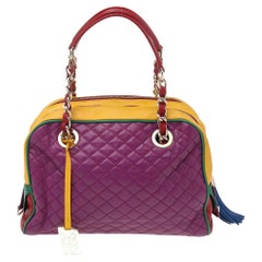 DandG Multicolor Leather Lily Glam Bowler Bag