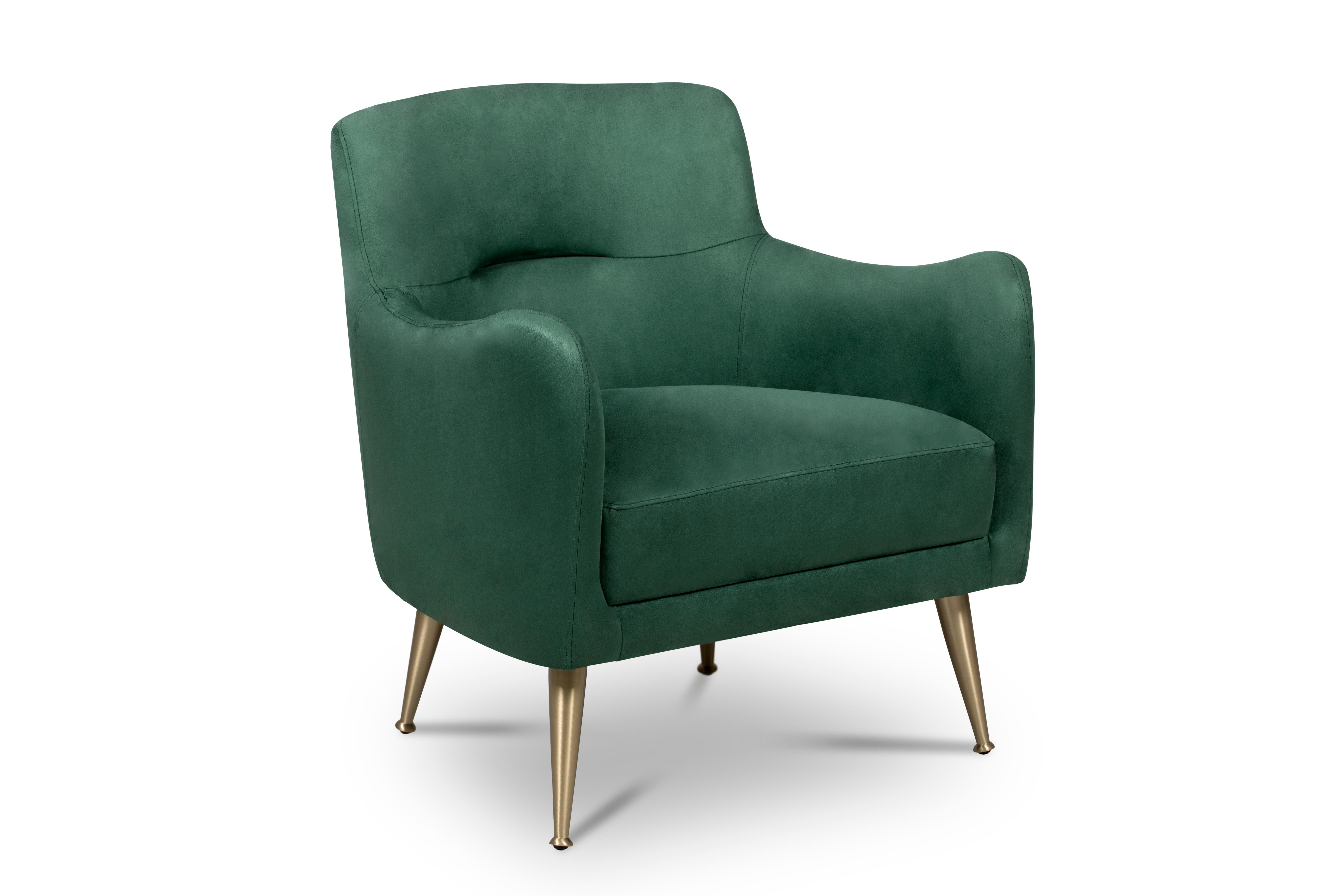 Mid-Century Modern Dandridge Armchair in Green For Sale