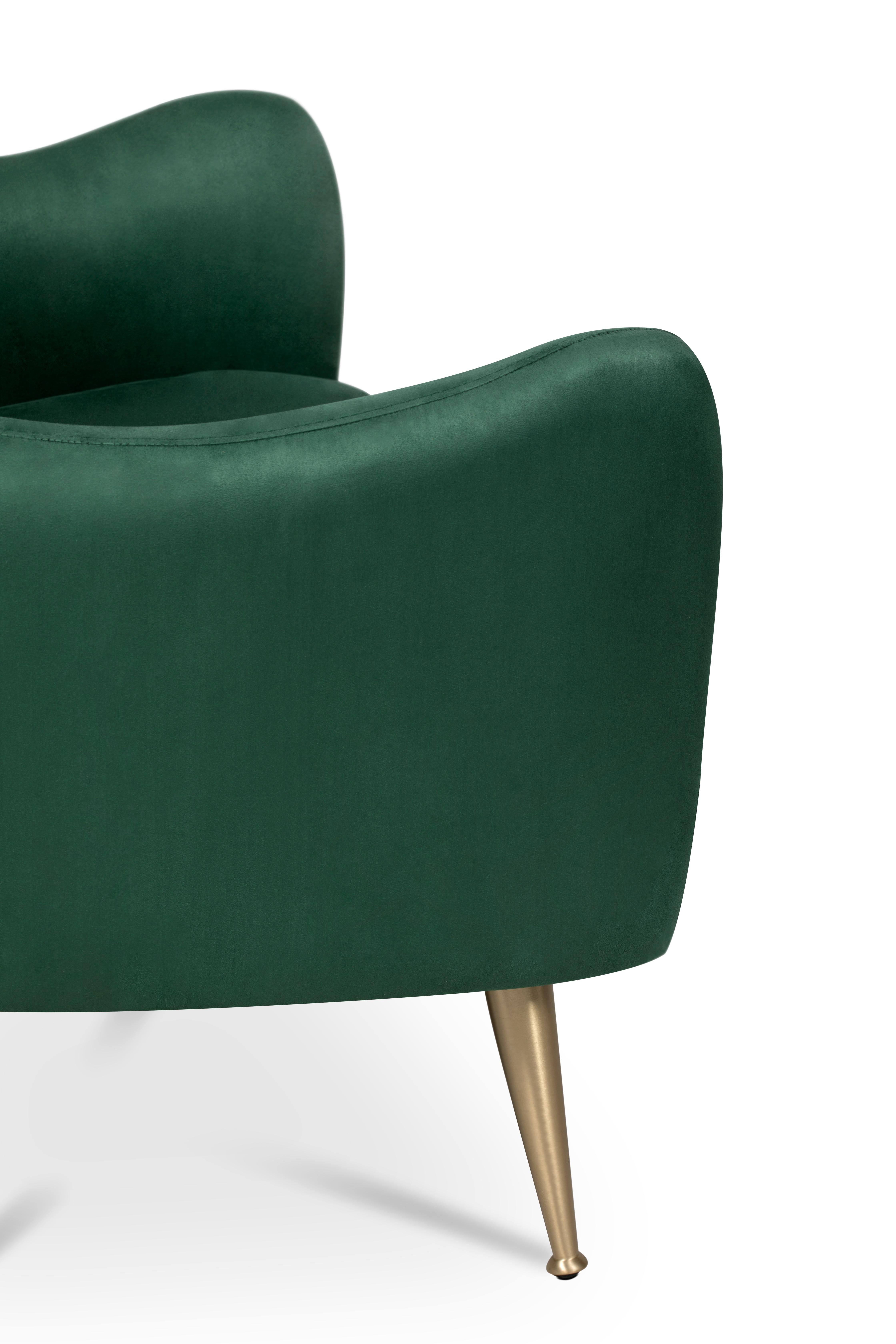 Portuguese Dandridge Armchair in Green For Sale