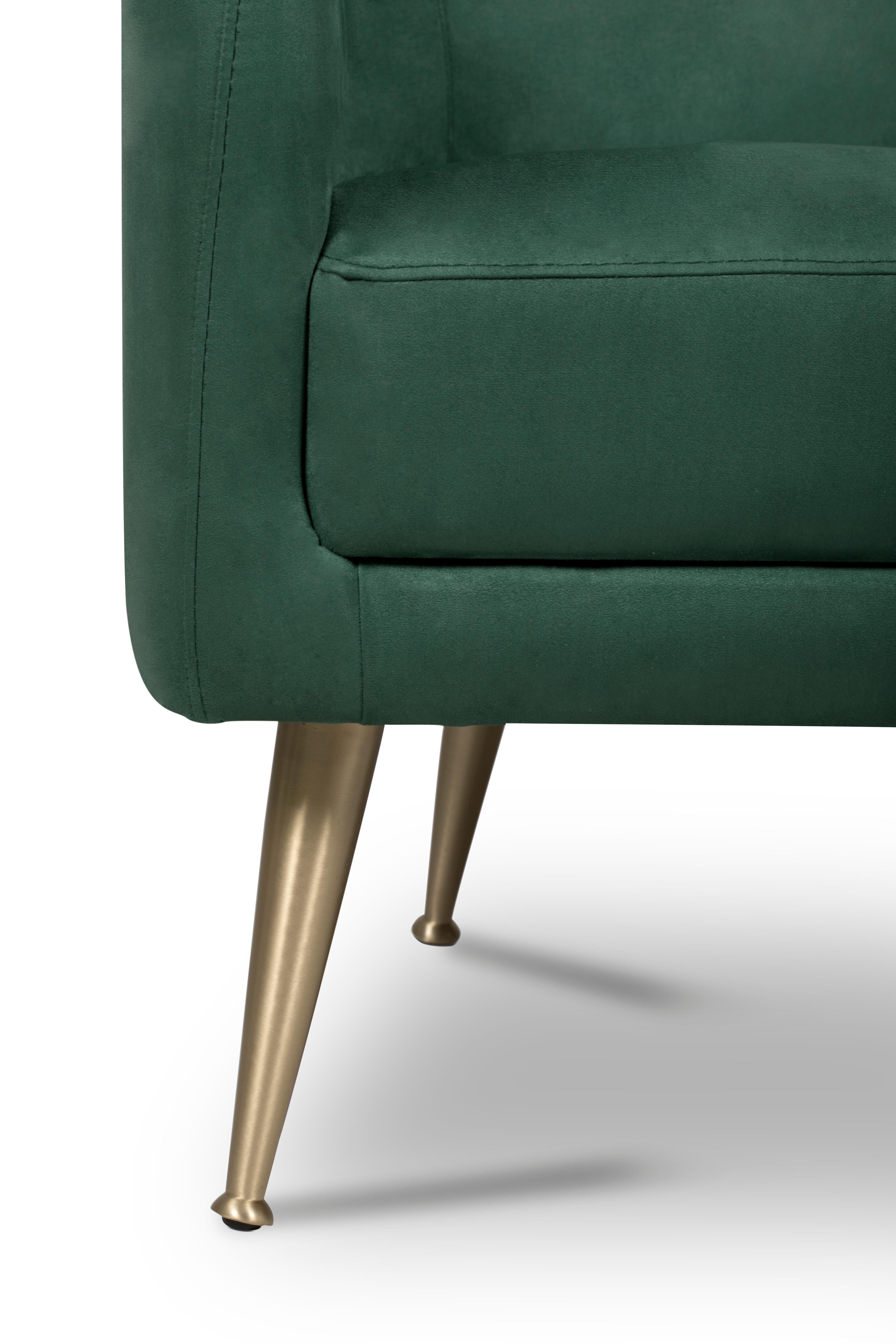 Contemporary Dandridge Armchair in Green For Sale