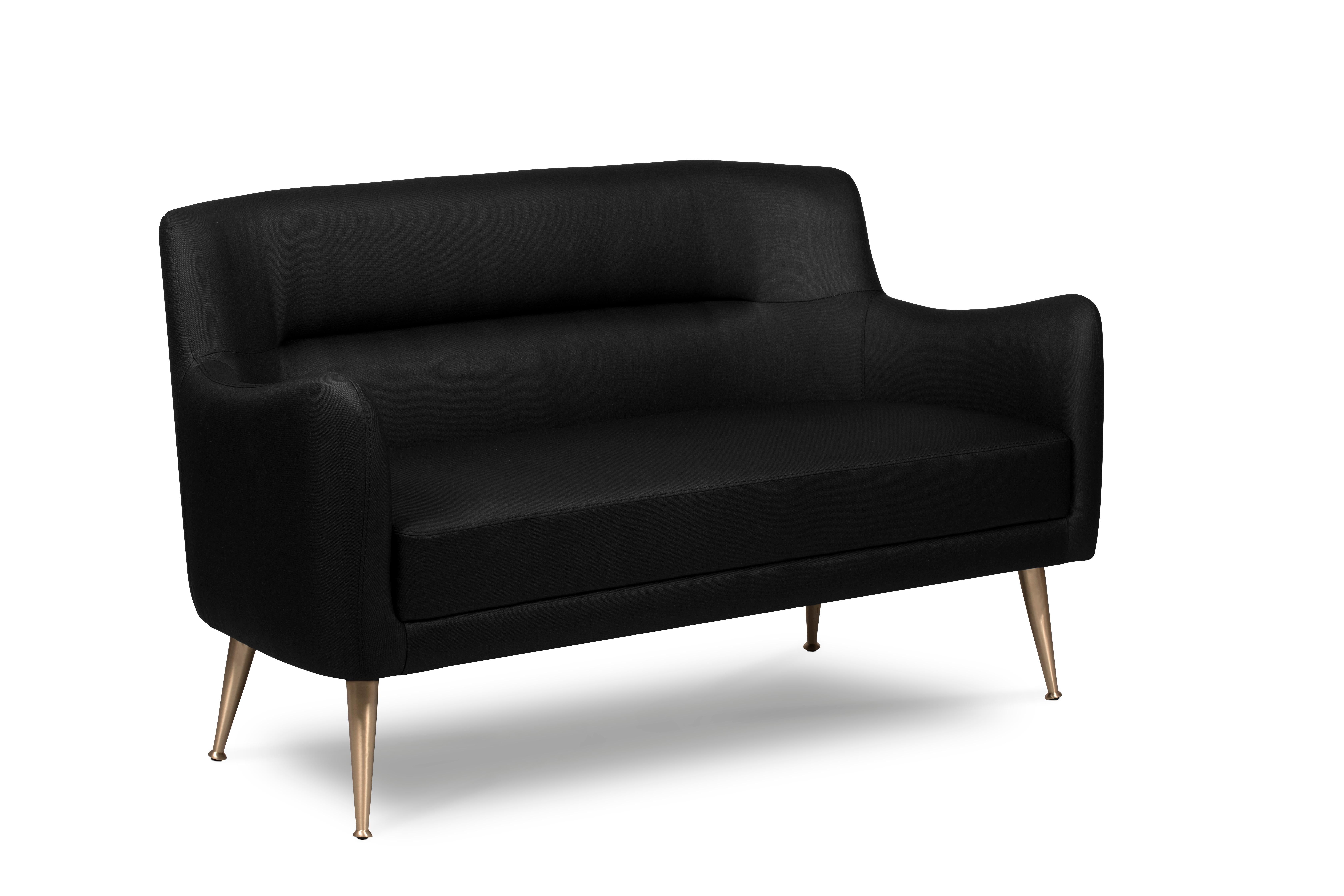 Mid-Century Modern Dandridge Sofa in Black For Sale