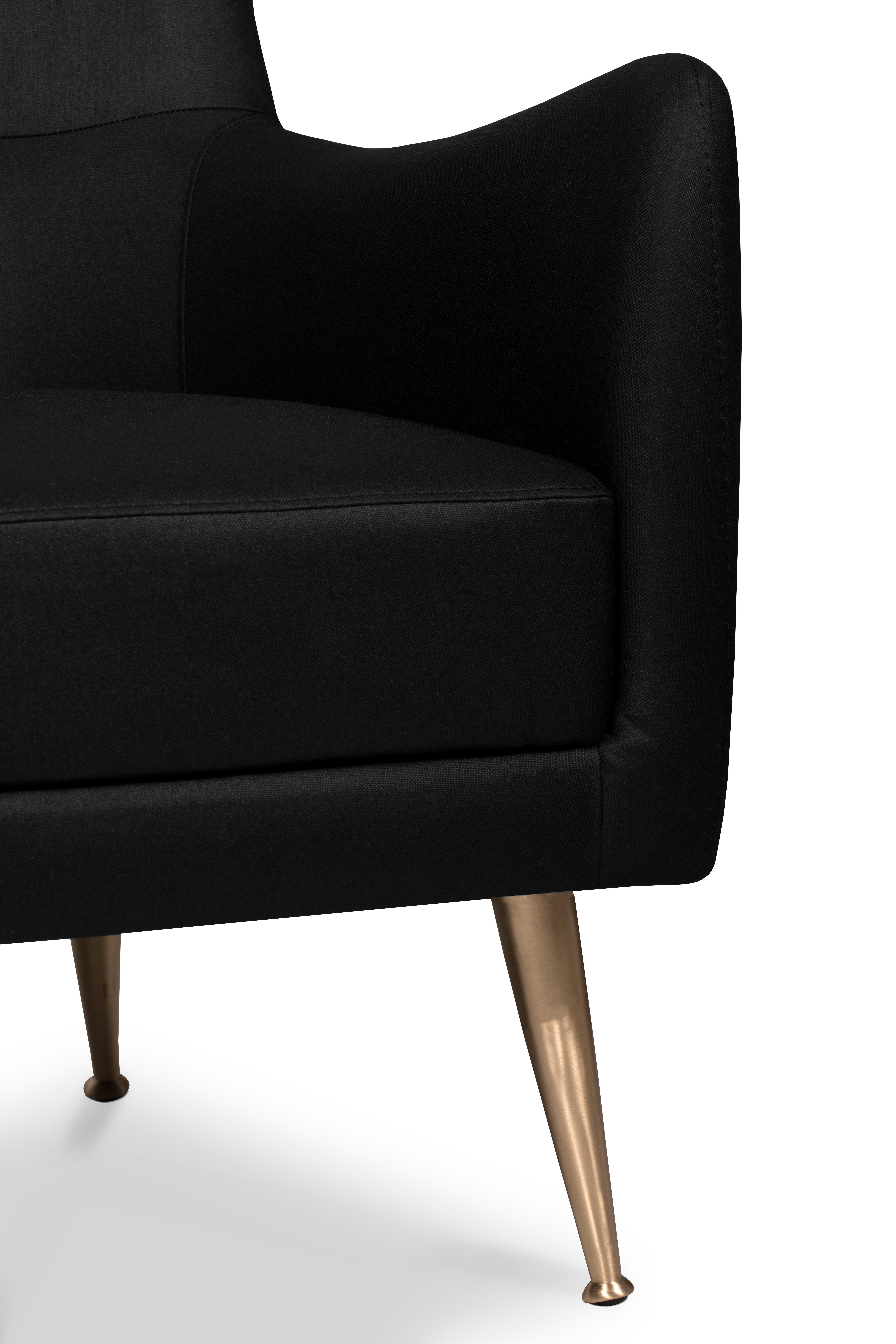 Contemporary Dandridge Sofa in Black For Sale