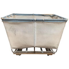 Used Dandux White Canvas Laundry Cart