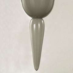 Lámpara de araña del siglo XXI de 5 brazos de cristal de Murano opaco gris, pantallas de Multiforme