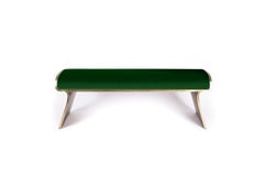 Dandy Day Bench Upholstered in Green Velvet with Brass by Kifu Paris
